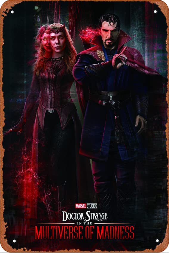 Strange In The Multiverse Of Madness Vintage Metal Tin Sign - 12x8 Inch Retro Movie Poster Wall Art for Home, Bar & Coffee Shop Decor - Perfect for Marvel Fans & Pop Culture Collectors
