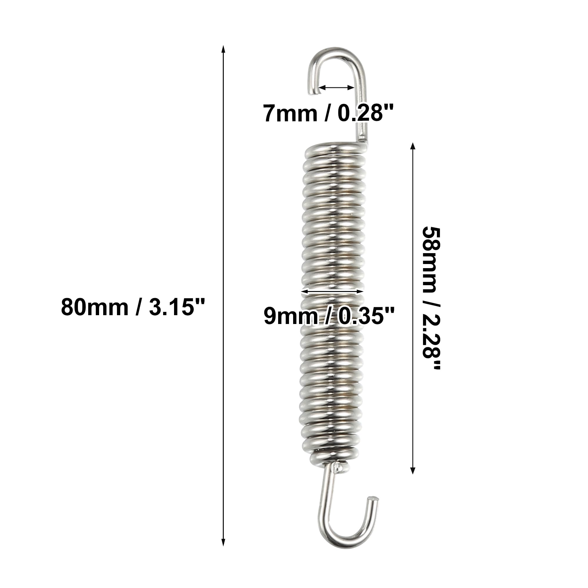 X AUTOHAUX 2-Pack Universal Motorcycle Exhaust Pipe Springs - 80mm (3.15