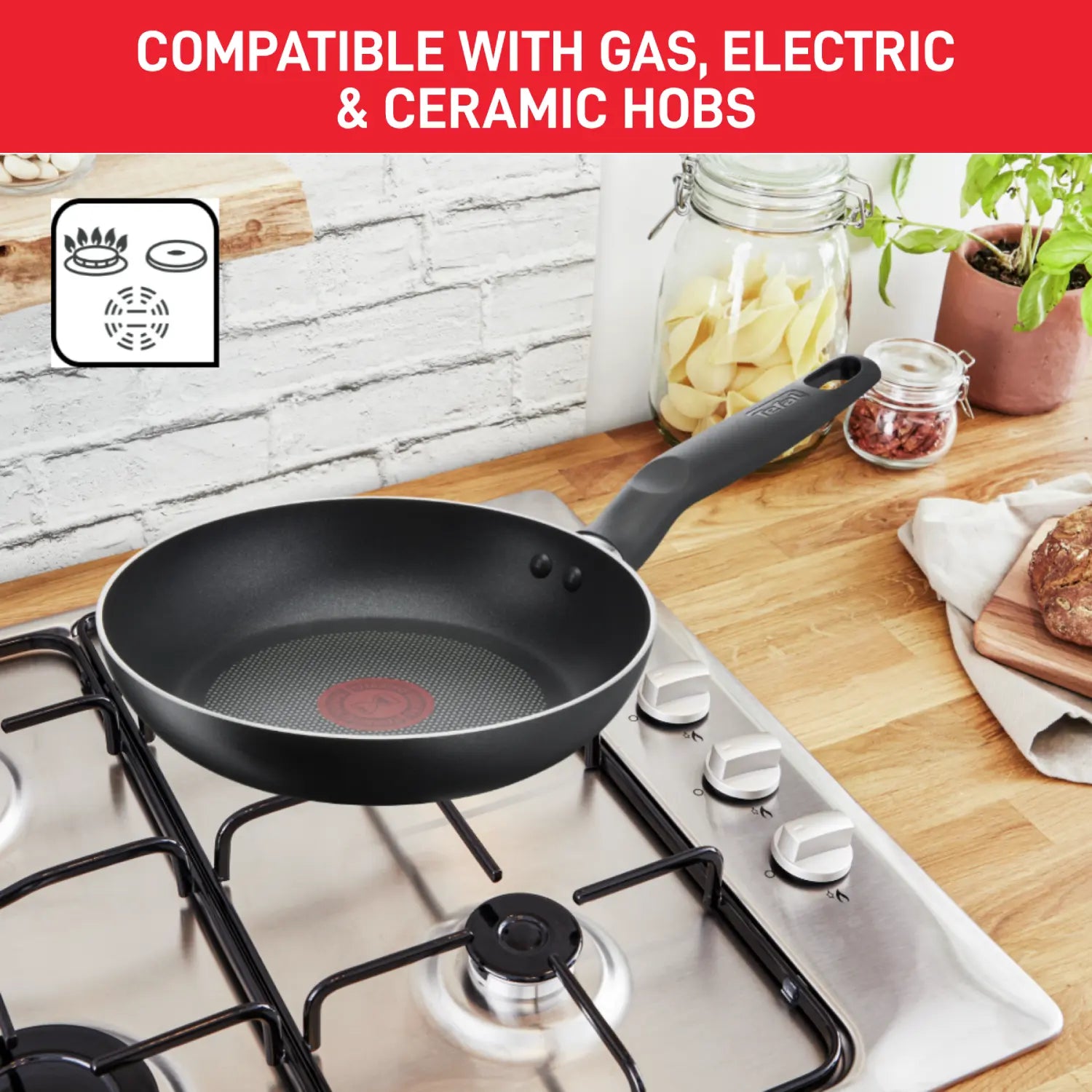 Tefal Super Cook Non Stick 3-Piece Cookware Set with Spatula - Perfect for Frying, Sauteing & Everyday Cooking in Modern Kitchens