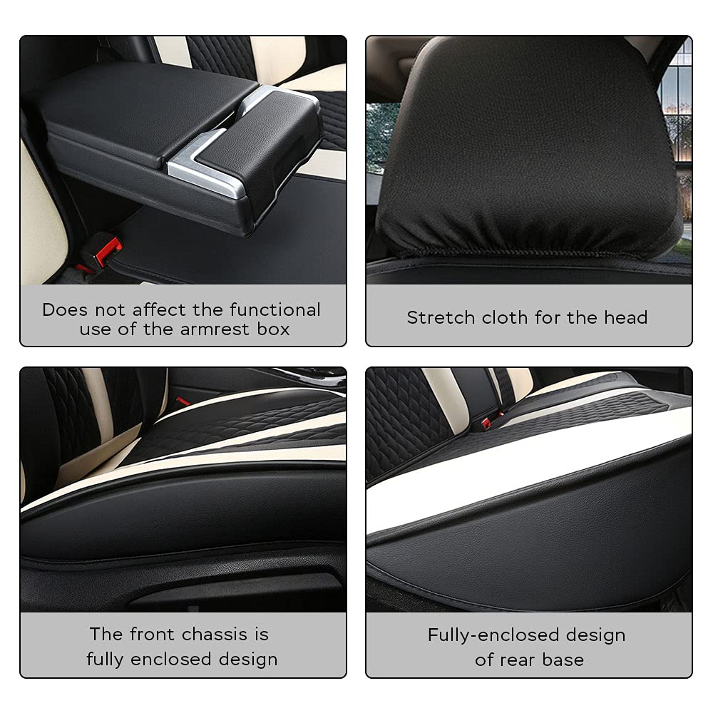 Premium Leather Car Seat Covers for Mazda 3 (2004-2021) - 5-Seat Full Set with Headrest & Lumbar Support - All-Weather Protection - Luxury Black Interior Upgrade - Perfect for Commuting, Road Trips & Family Travel