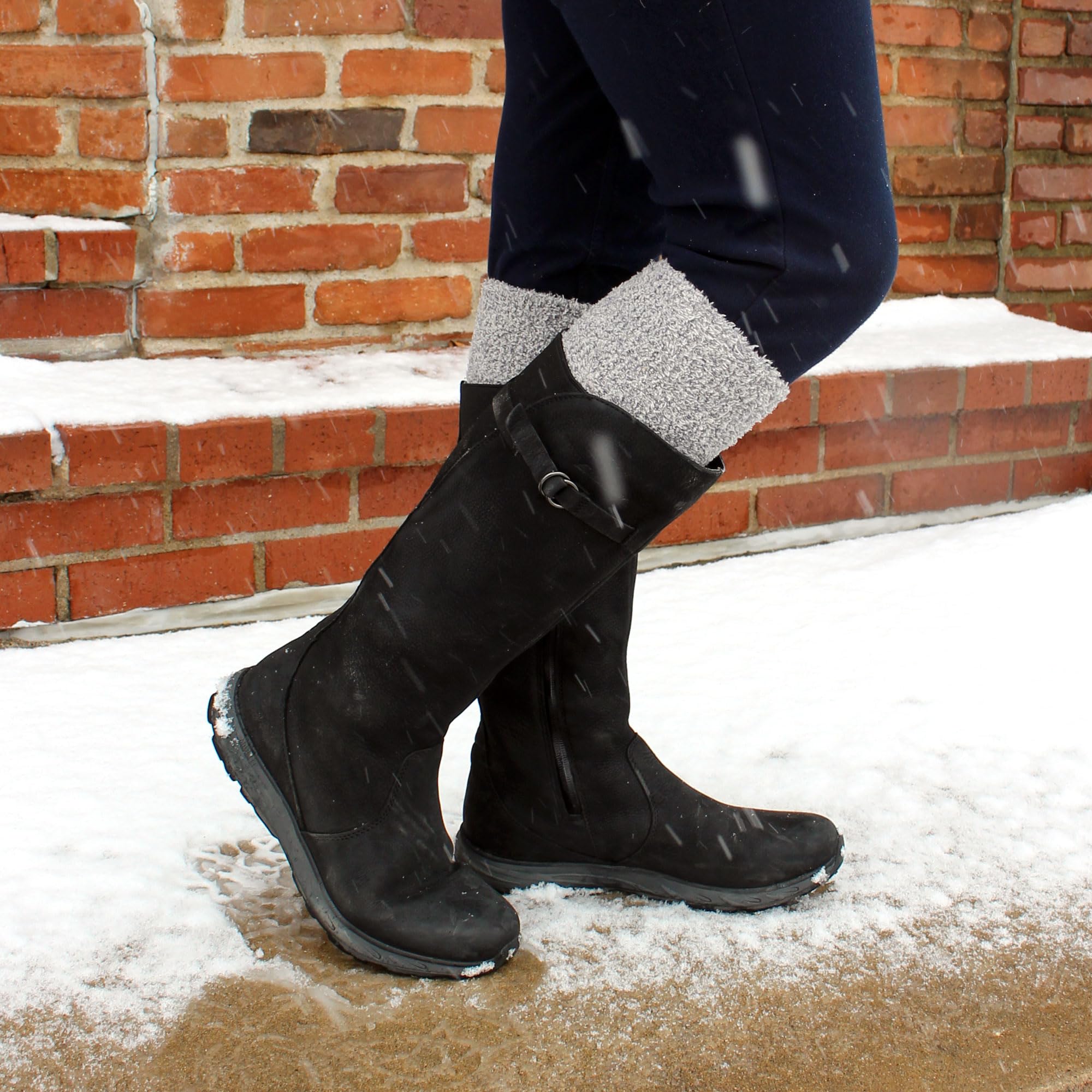 Women's Warm Fuzzy Feather Soft Knee High Socks for Winter - Cozy Thermal Boot Socks for Women, Perfect for Cold Weather, Snow Boots & Lounge Wear
