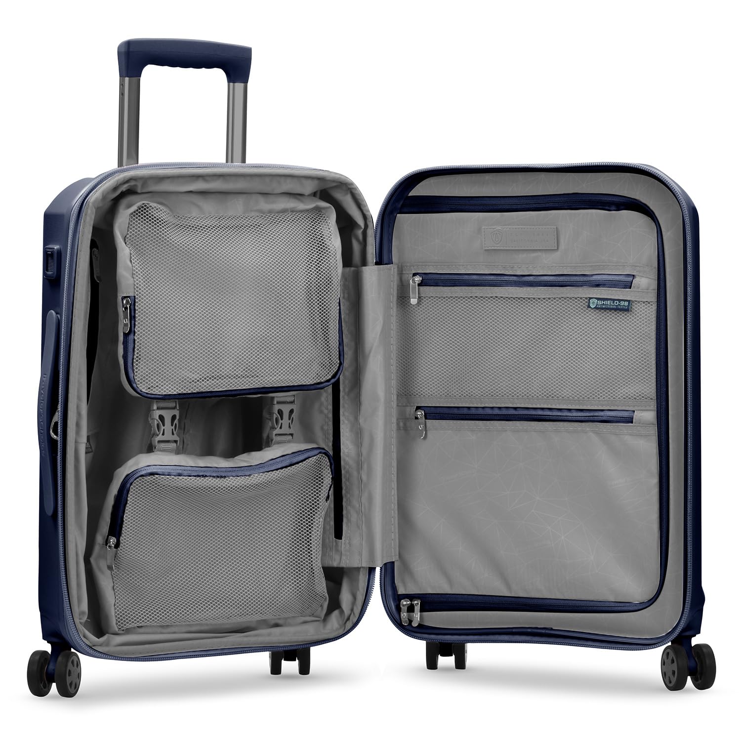 Traveler's Choice Pagosa Durable Expandable Hardshell Spinner Luggage - Navy Blue Carry On Suitcase for Air Travel & Business Trips