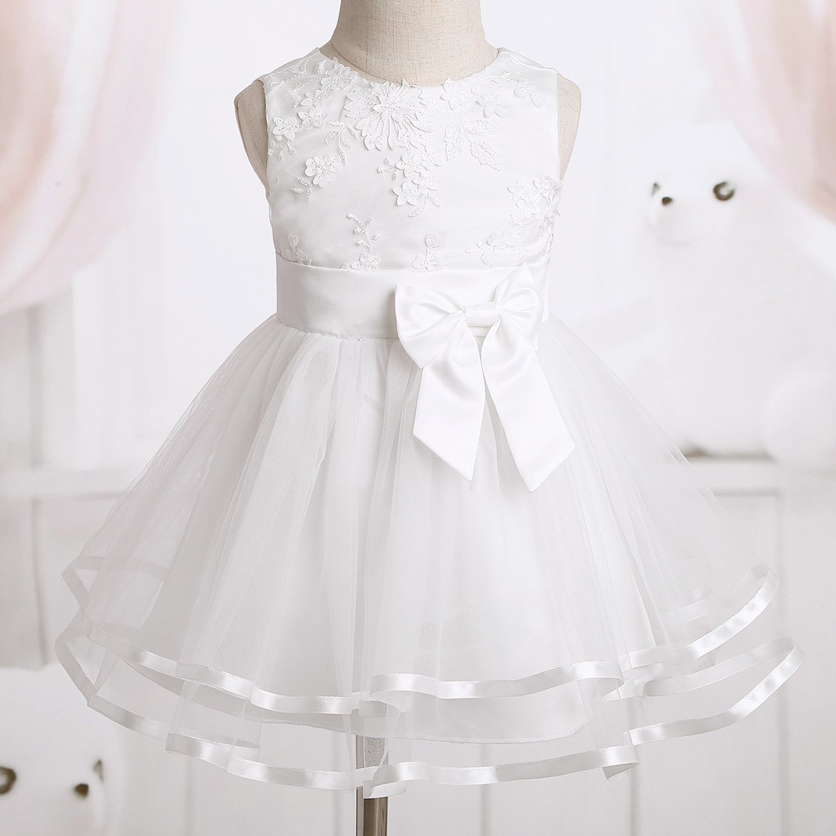 CHICTRY Infant Baby Girls Embroidered Christening Gowns - Elegant Wedding & Party Dresses with Bloomers - Perfect for Baptism, First Communion & Special Occasions