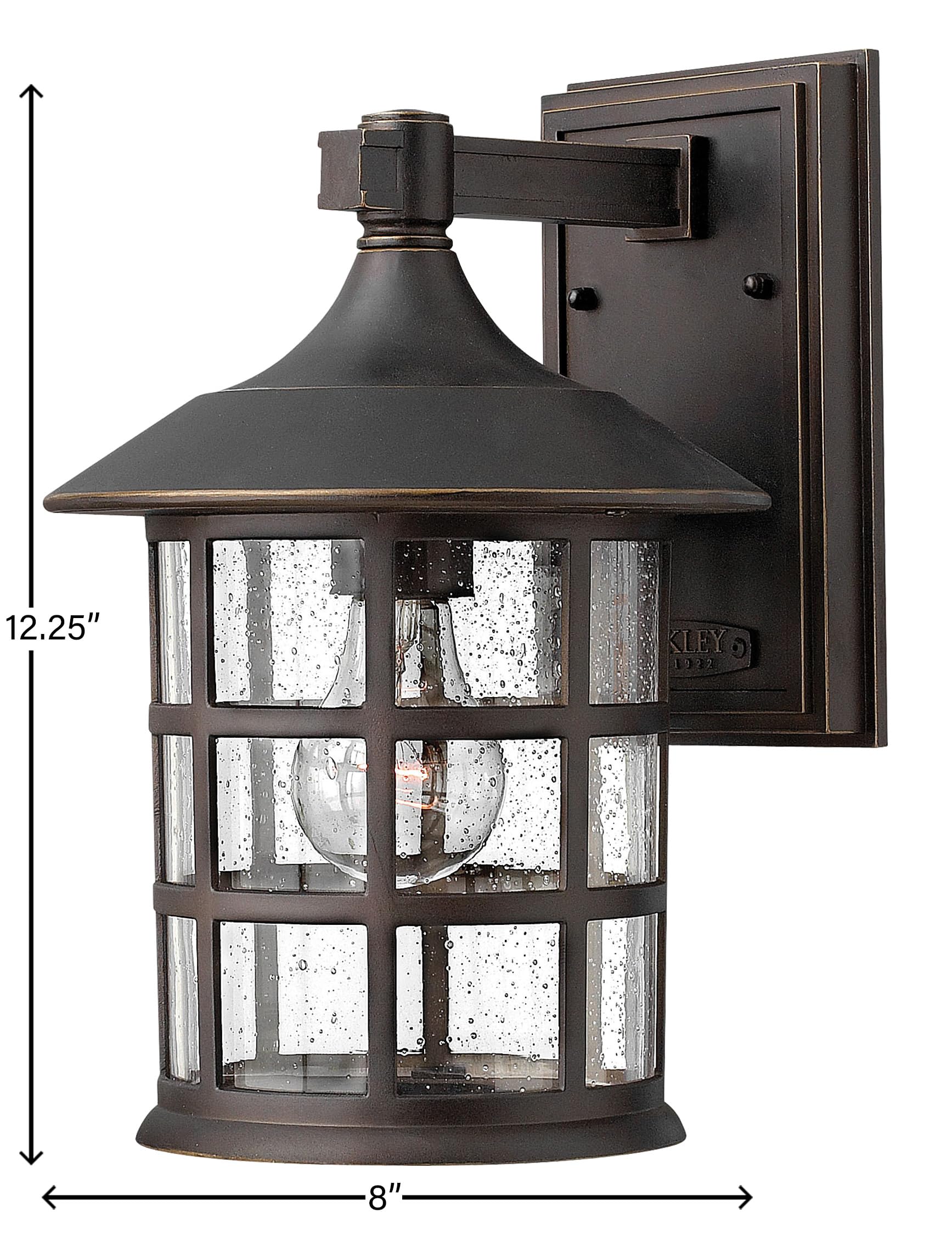 Hinkley Freeport 1804OZ Small Outdoor Wall Mount Lantern - New England Style Cast Aluminum Fixture with Clear Seedy Glass in Oil Rubbed Bronze - Perfect for Porch, Patio, Garden, and Entryway Lighting