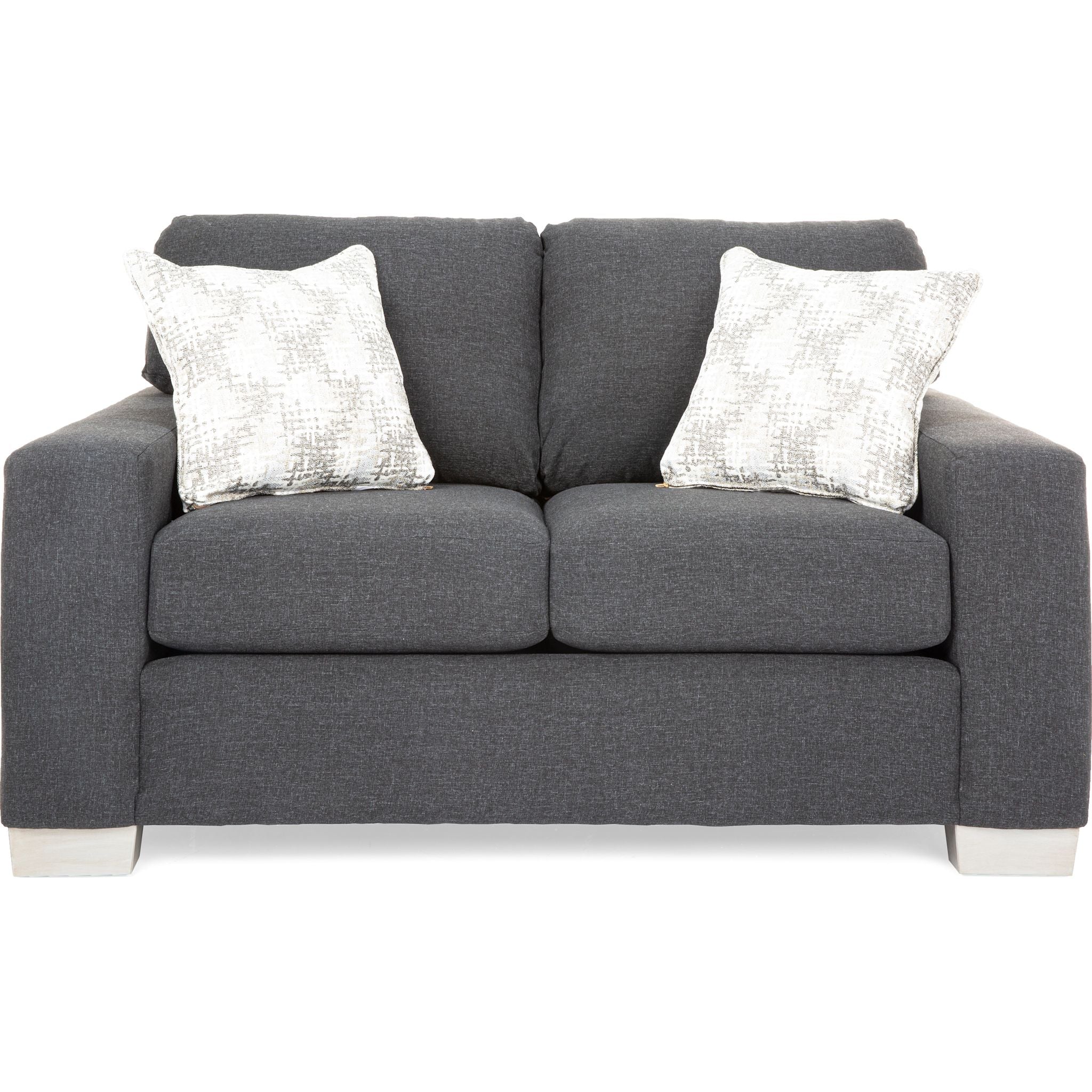 Alessandra Loveseat Sofa - Grande Graphite Grey Modern Sectional Couch for Living Room, Lounge & Home Theater Seating