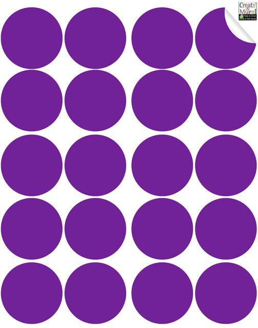 Purple Wall Dot Decals - Self-Adhesive Removable Dots for Room Decor, Kids Bedroom, Nursery, Classroom & Office Wall Stickers