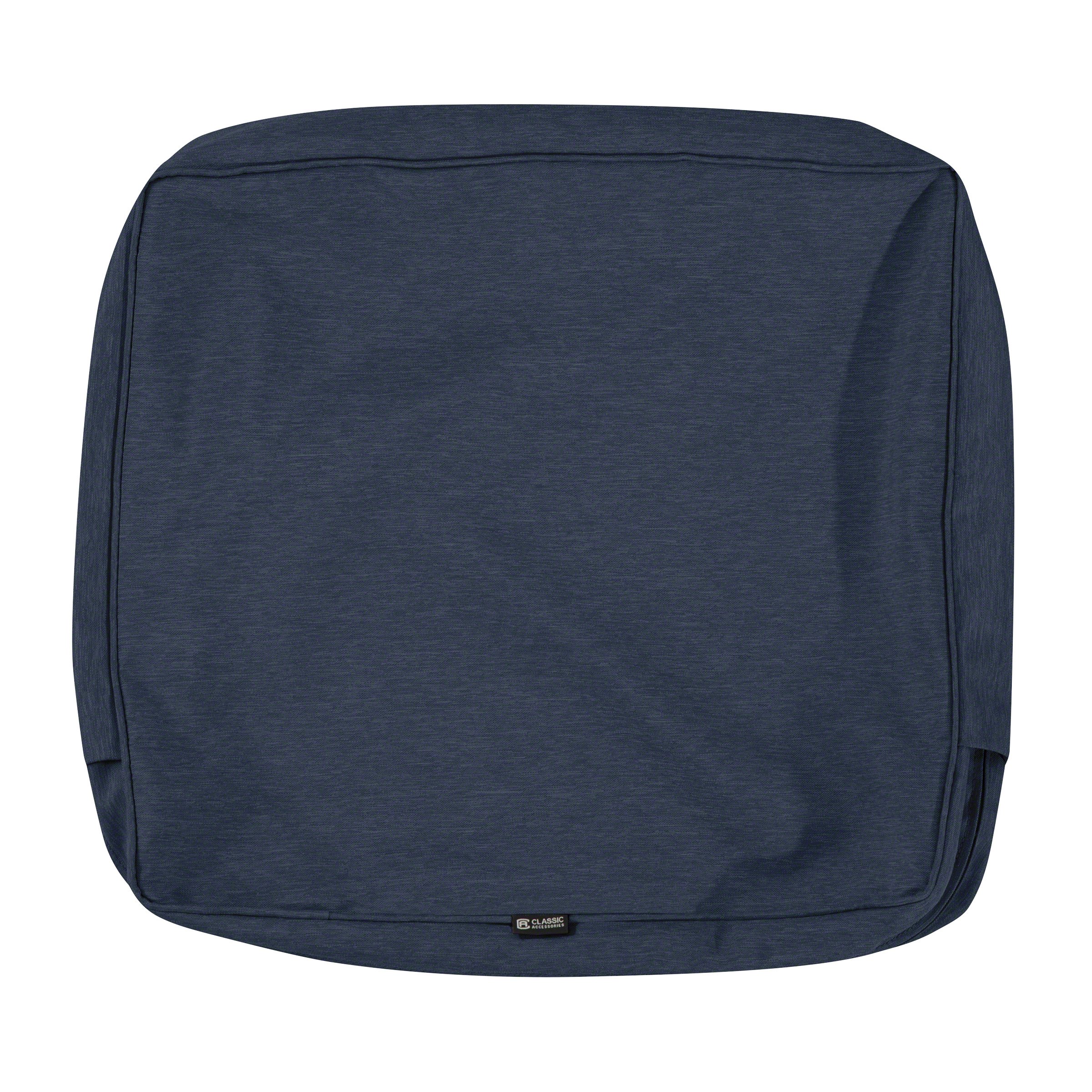 Montlake FadeSafe Water-Resistant 21x21 Patio Cushion Cover - Heather Indigo for Outdoor Dining