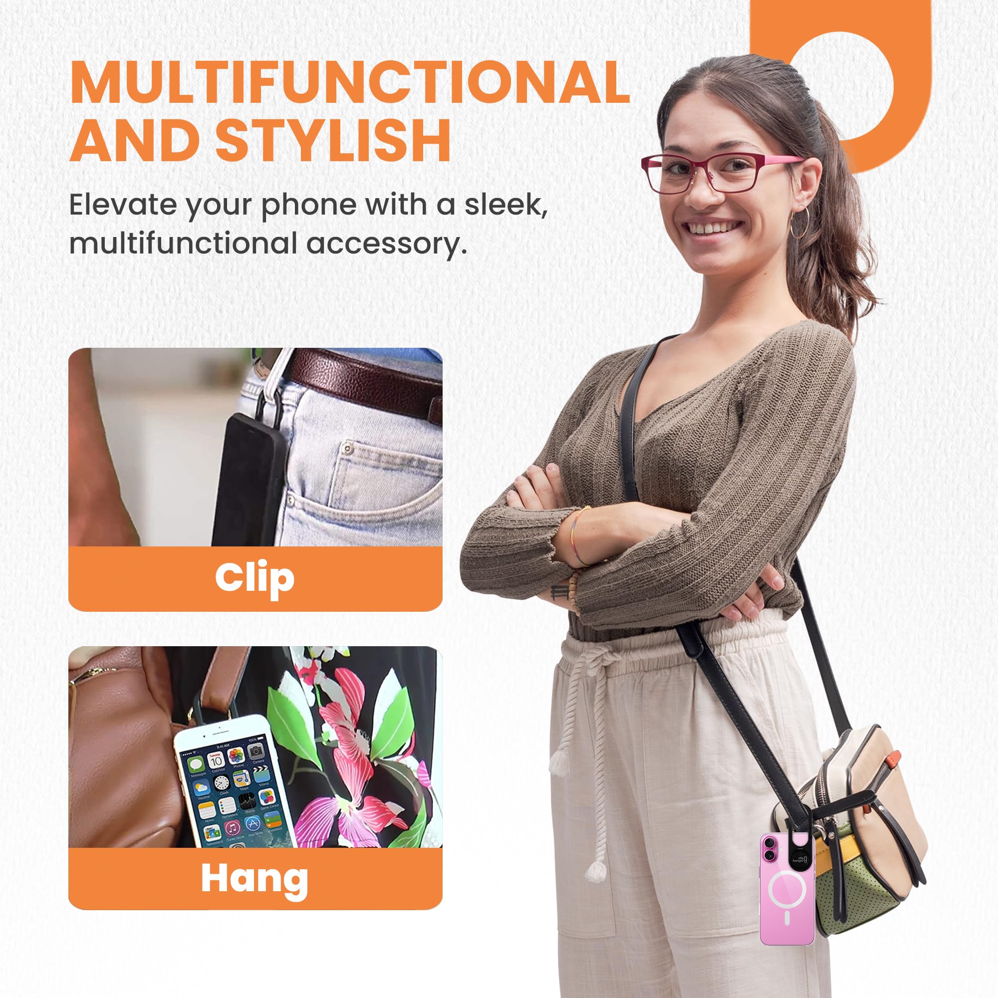 PIVIT - Universal Phone Holder & Finger Grip - Secure Phone Attachment for Texting, Selfies & Easy Carry - Wireless Charging Compatible - Finger Loop for Phone Case - Black - Perfect for Driving, Gym, Travel & Daily Use