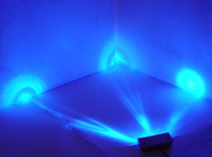 Logisys MDLED1BL 3-Pack Blue LED Laser Lights - High-Intensity Lighting for Cars, Motorcycles, and Home Decor