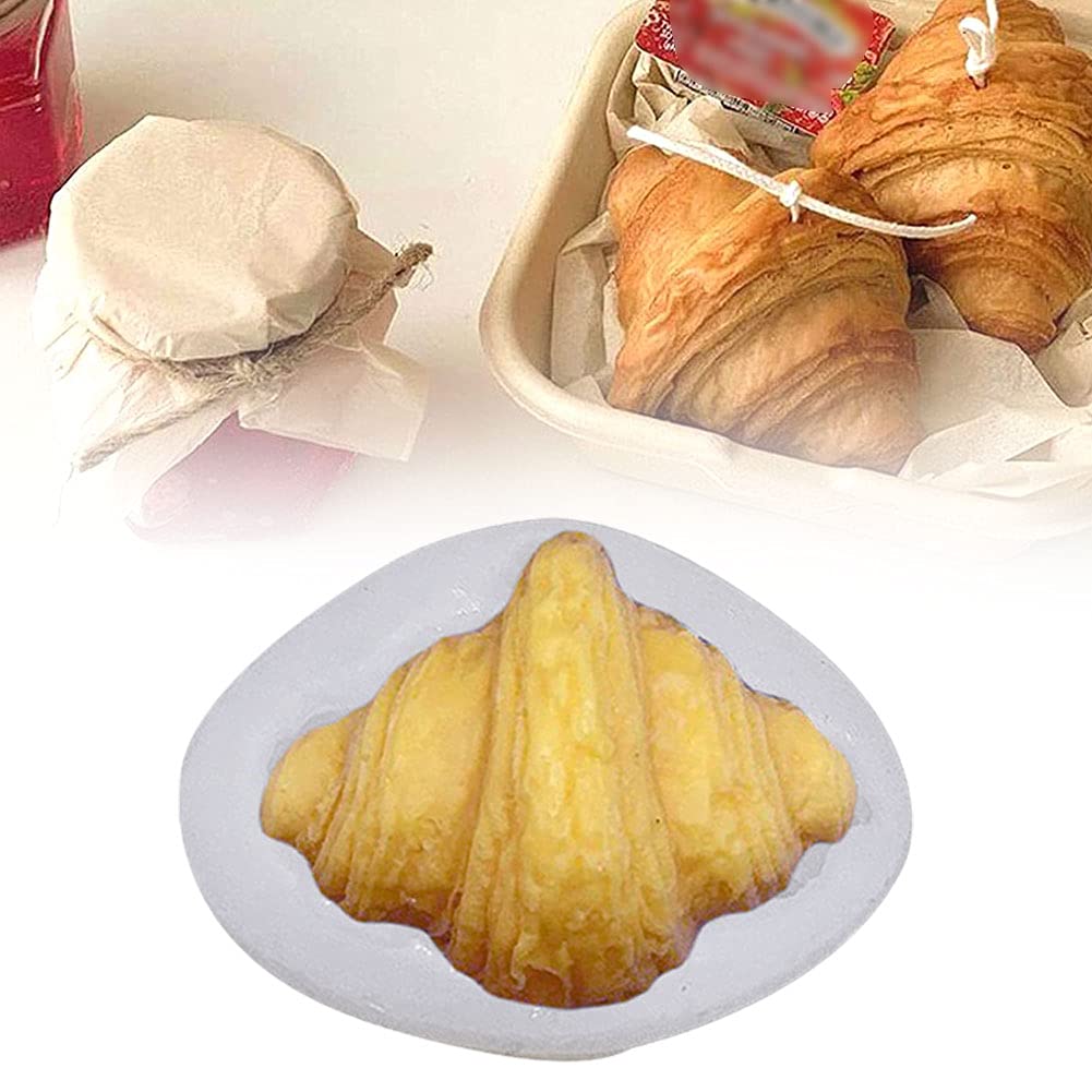 3D Croissant Silicone Mold for Candle & Soap Making - DIY Wax Bread Candle Molds, Realistic Pastry Shaped Baking Supplies for Home Decor, Wedding Favors, and Craft Projects