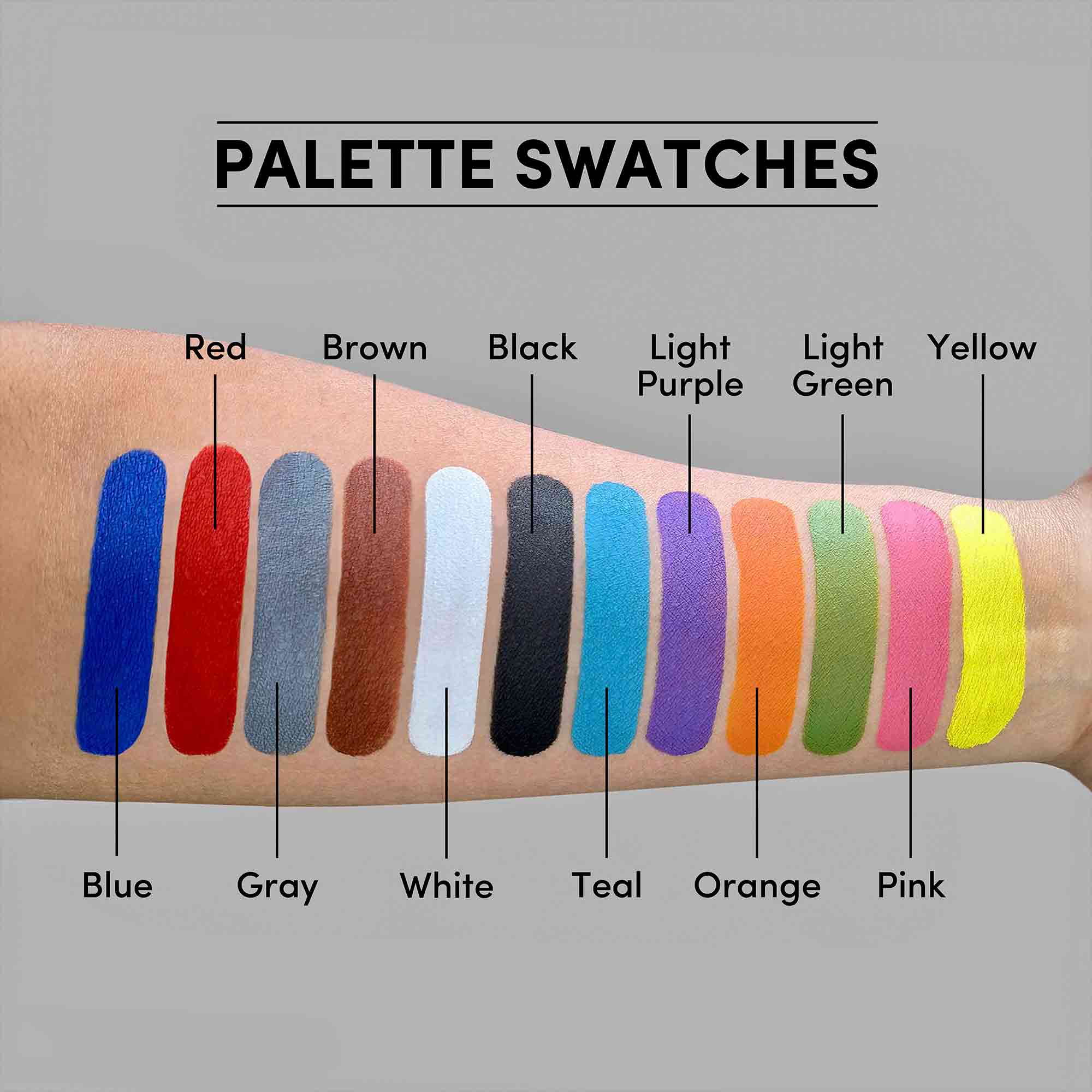 12-Color Water Activated Face & Body Paint Palette - Safe for Kids & Adults - Perfect for Halloween, Cosplay & Face Painting Parties