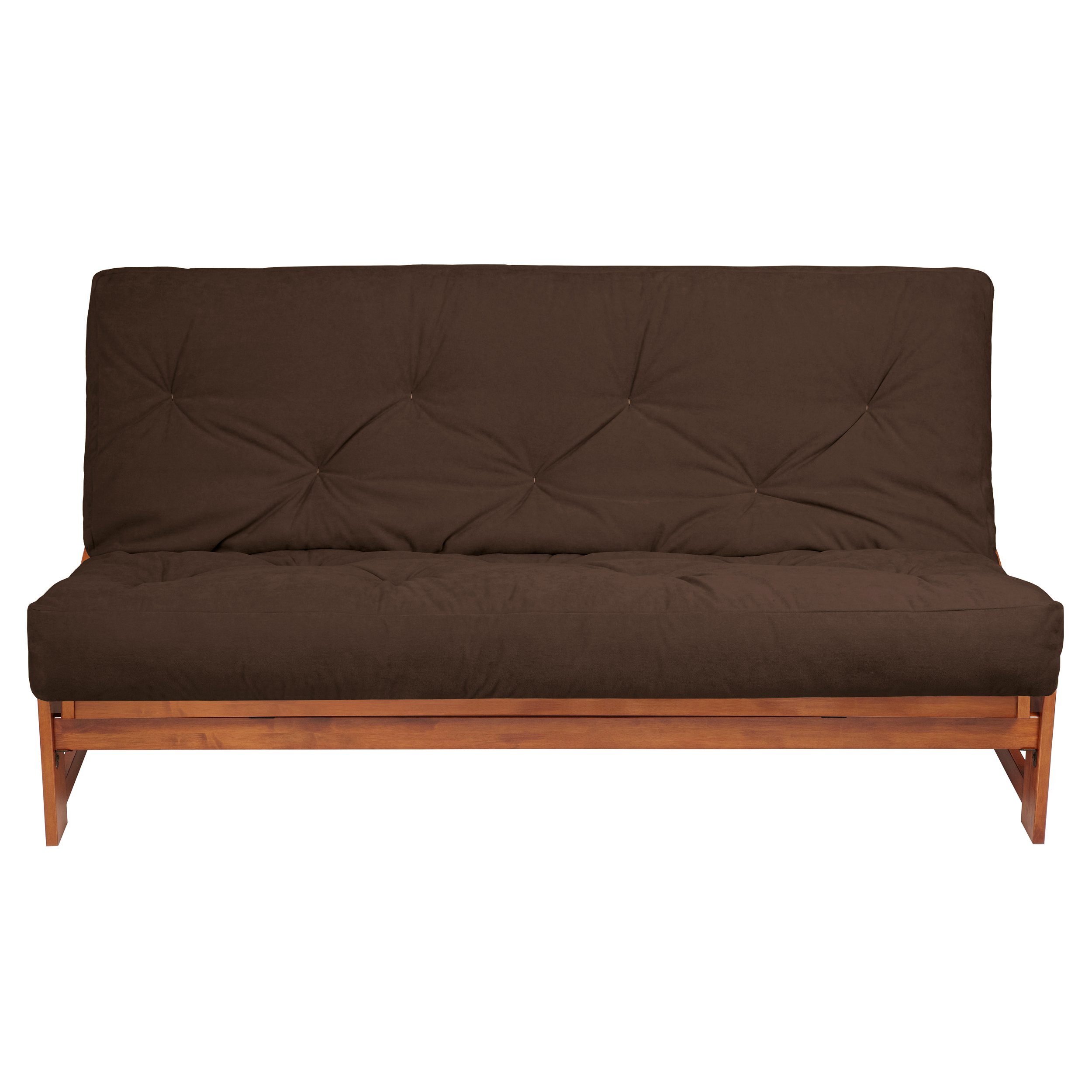 Trupedic Standard Queen Size Futon Mattress - Soft Suede Chocolate Cover - Perfect for Guest Rooms, Dorms & Small Apartments