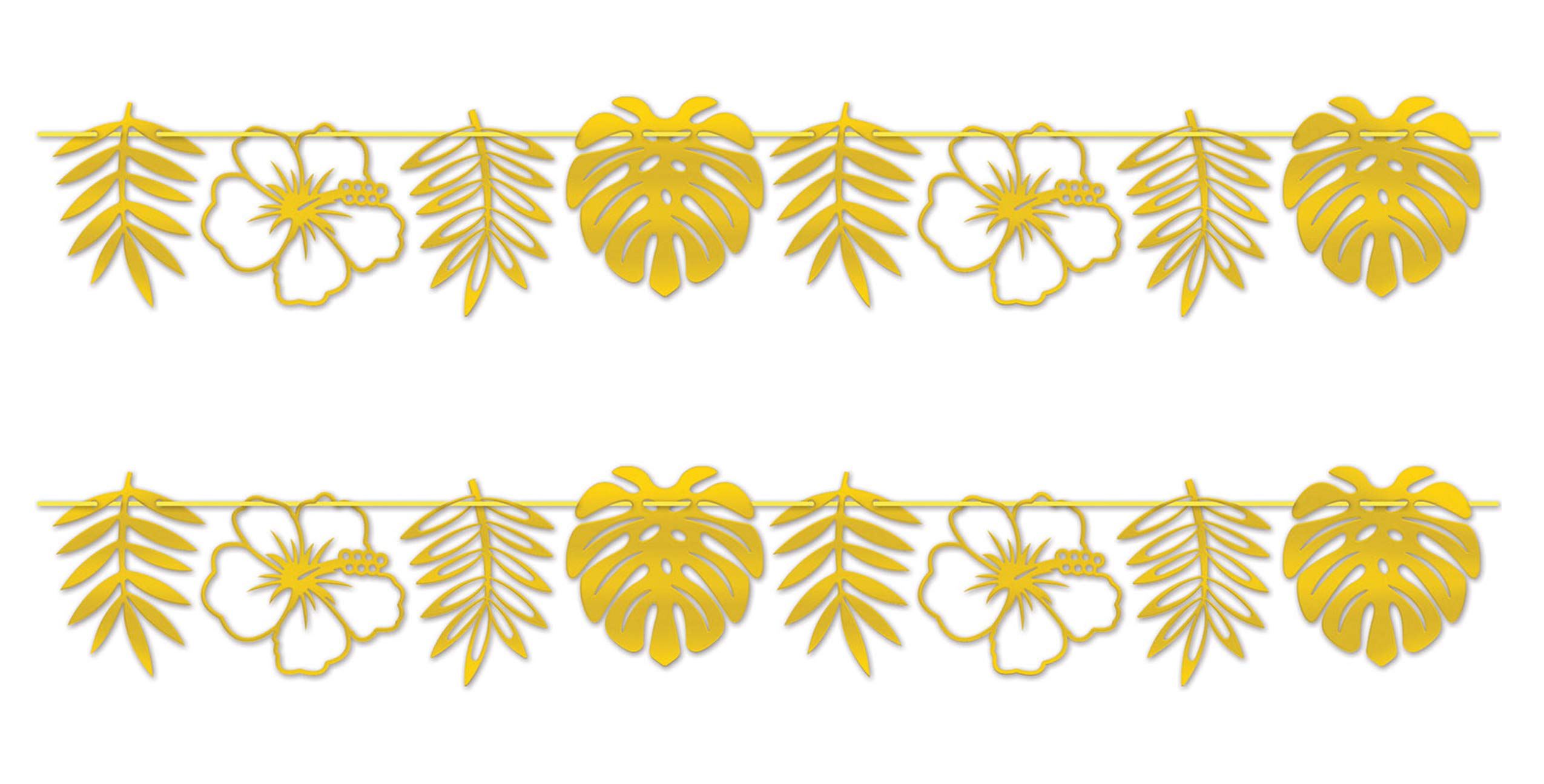 Foil Die-Cut Floral Streamers - Pack of 2 Decorative Party Garlands for Wedding, Baby Shower & Birthday Decorations