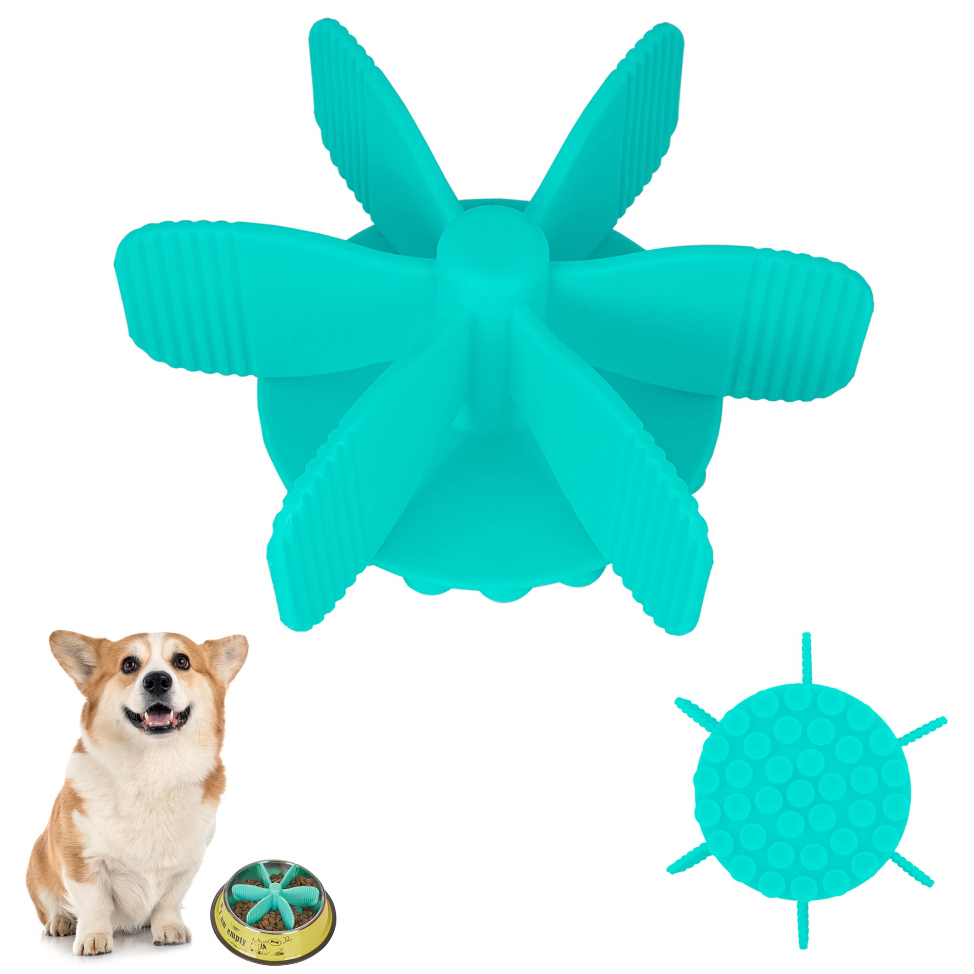 FOZZA Spiral Slow Feeder Dog Bowl with Strong Suction Cups - Anti-Gulping Food Puzzle Bowl for Large, Medium & Small Dogs - Perfect for Fast Eaters, Digestion Aid & Mealtime Enrichment (Great for Crate Training & Anxiety Relief)