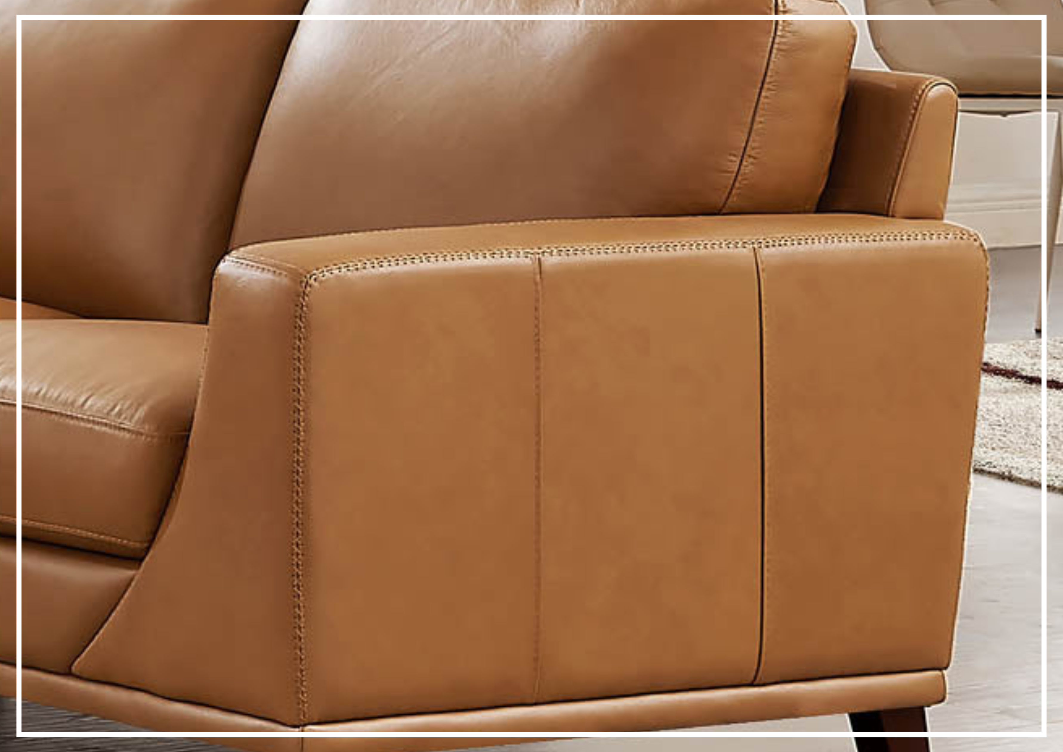 Hydeline Soma 2-Seater Leather Sofa - Brown Genuine Leather Living Room Couch for Small Spaces, Apartments & Cozy Home Decor
