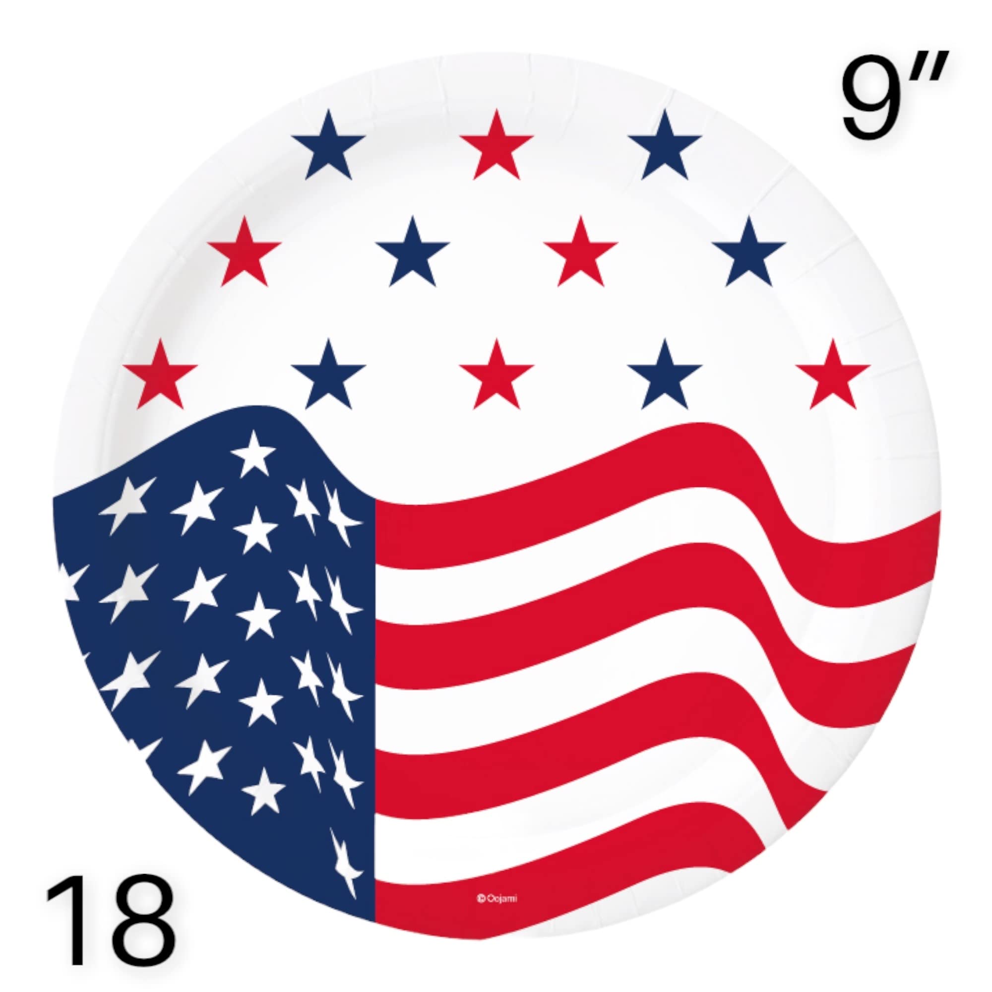 Red White & Blue Patriotic Party Supplies Set - 18 Plates, Cups, Napkins, Balloons + Table Cover, USA Banner & Porch/Door Decor - Perfect for 4th of July Celebrations, Memorial Day & Labor Day Parties
