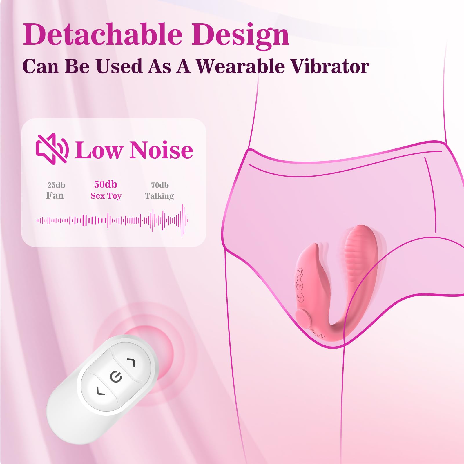 Remote Control Strapless Strap-On Double Dildo - 3 Motors 10 Vibration Modes, G-Spot Stimulator for Women & Couples - Lesbian Sex Toys, Wearable Vibrator for Couples Play & Solo Pleasure