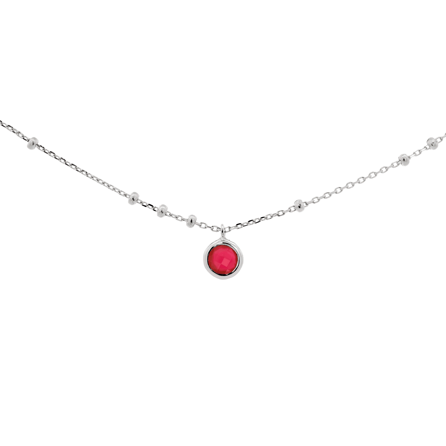 Silver Birthstone Necklace - Personalized Zodiac Jewelry Gift for Women - Perfect for Birthdays, Anniversaries & Special Occasions