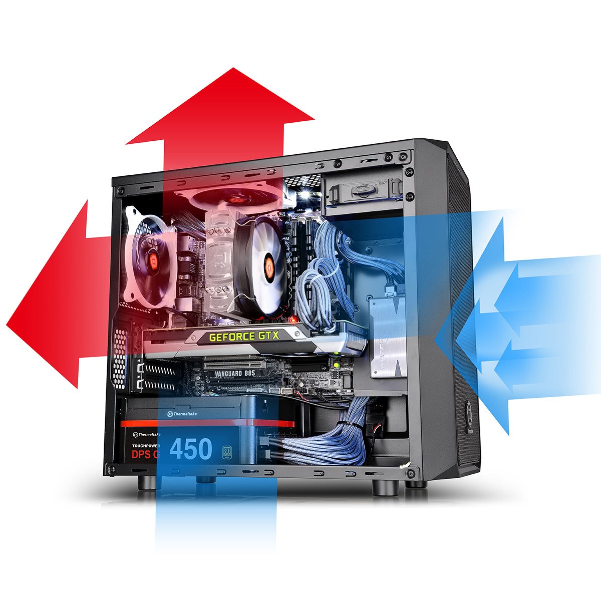Thermaltake Versa H15 Black M-ATX Gaming PC Case - Compact Tower for High Performance Gaming & Workstation Builds - Perfect for Small Spaces & Home Offices