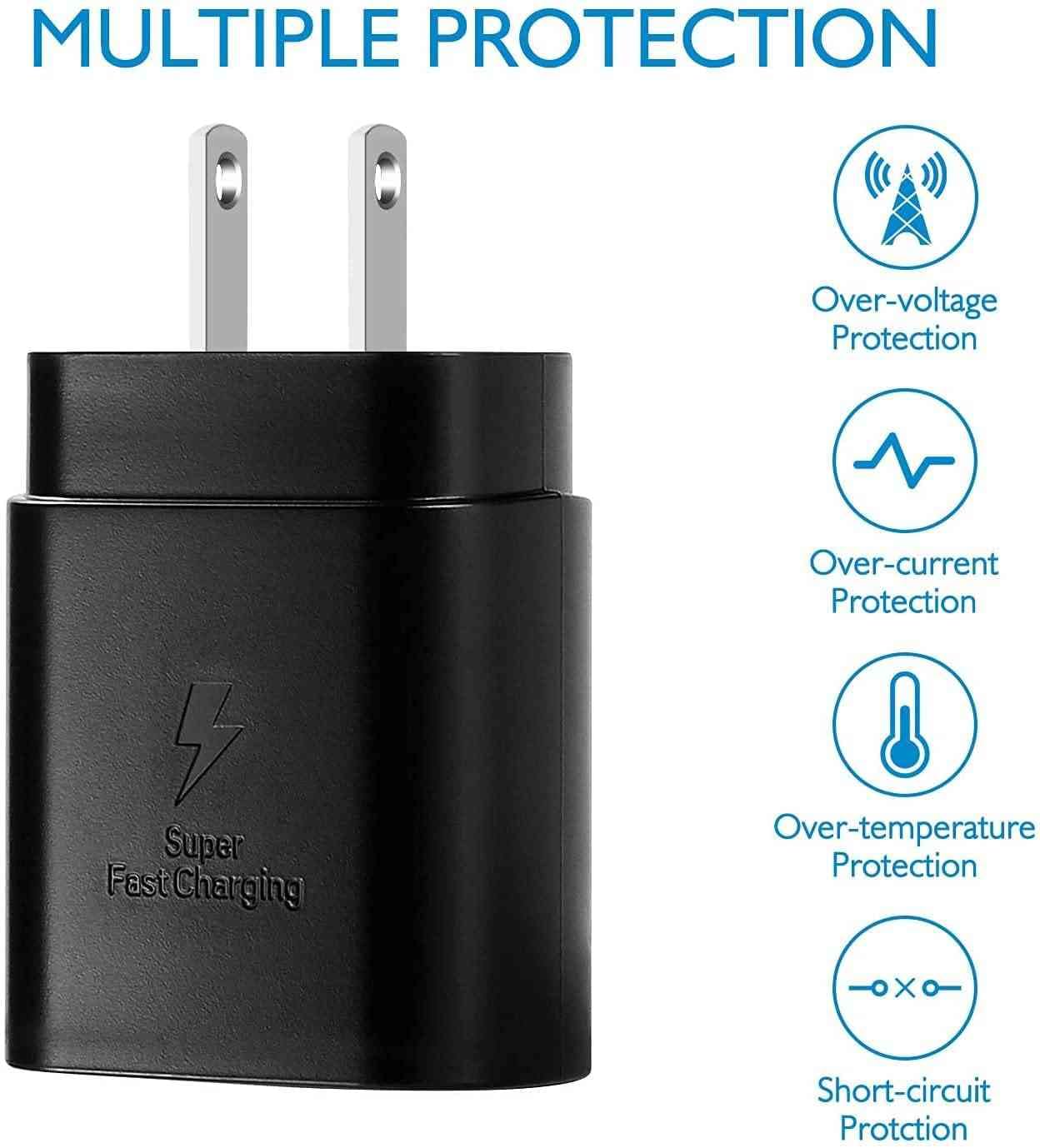 25W Fast Adaptive Wall Charger for Cat S62 Pro - USB C PD Charging & Data Transfer with 4FT (1.2M) UrbanX Cable - Black (US Version with Warranty) | Perfect for Travel, Office & Home Use
