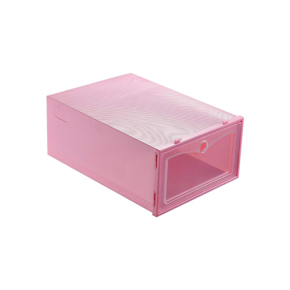 Clear Plastic Stackable Shoe Storage Box Organizer for Closet - Space Saving Foldable Shoe Containers with Drop Front Lid - Perfect for Men & Women Shoe Collection Display and Organization in Bedroom, Entryway or Dorm