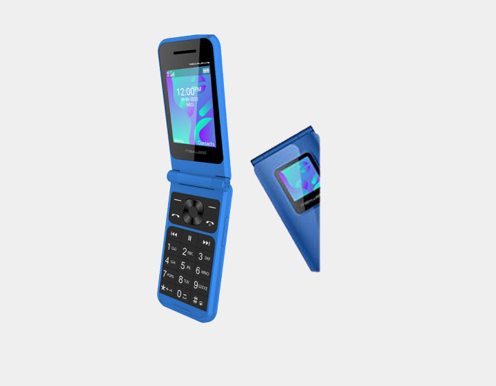 Maxwest Neo Flip Phone 4G LTE Volte Unlocked GSM Dual SIM - Retro Blue Flip Phone for Seniors & Emergency Use - Perfect for Travel, Work, and Backup Communication