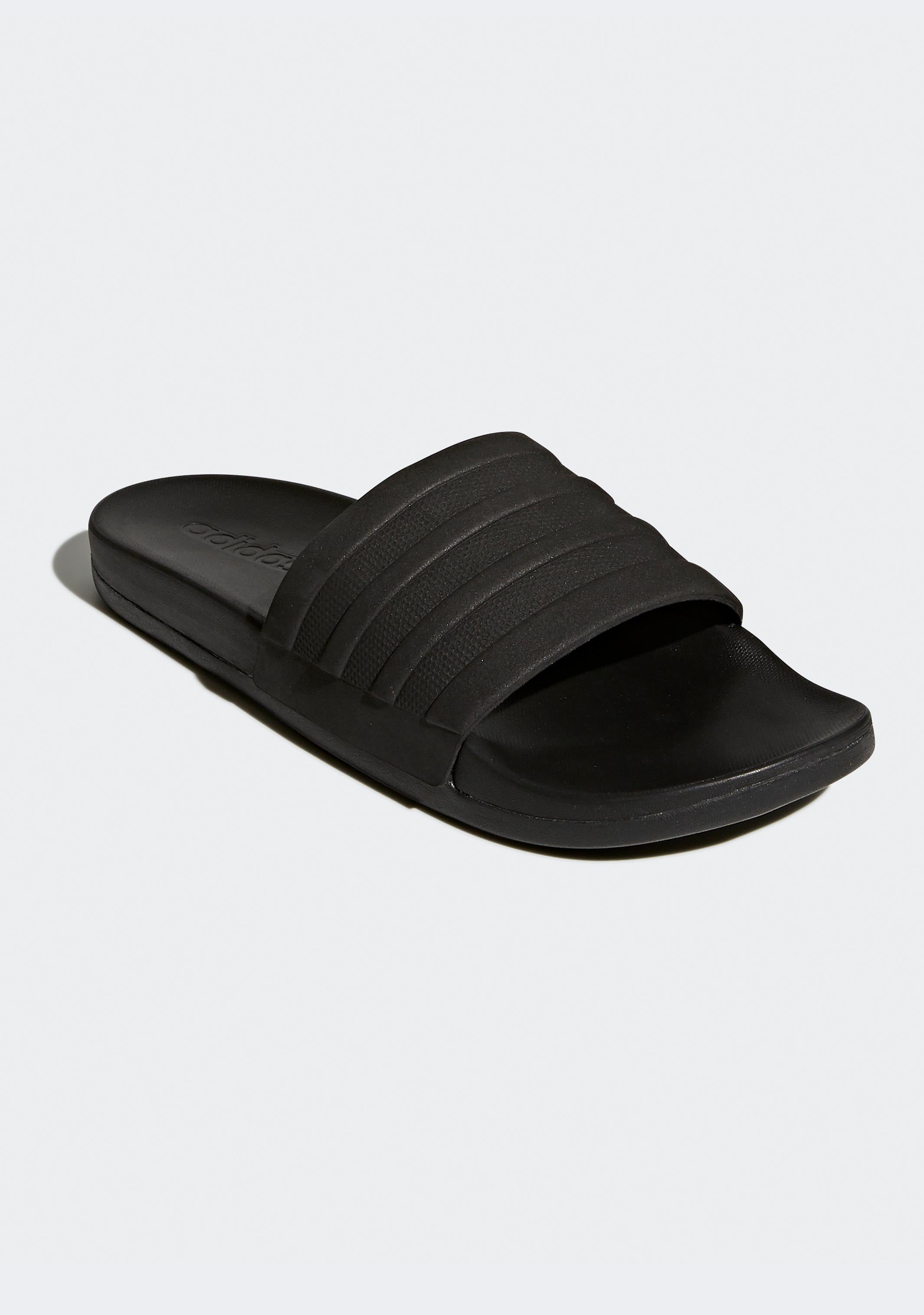 Adidas Men's Adilette Cloudfoam Plus Mono Slide Sandals - Ultra Comfortable Slides for Men with Cloudfoam Cushioning - Perfect for Pool, Beach, Gym & Indoor Use