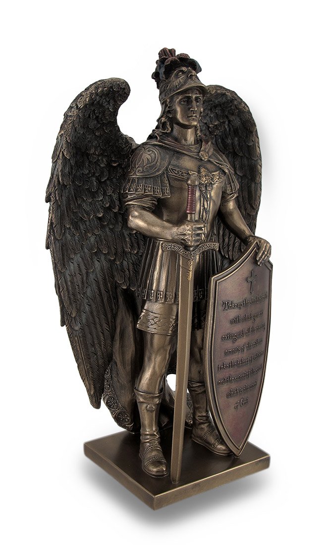 Zeckos Faith Warrior Angel Statue with Bible Verse - Home & Office Decor