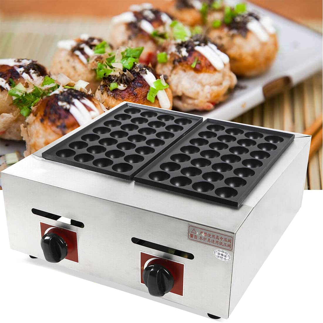 **DNYSYSJ 56-Hole LPG Takoyaki Maker - Non-Stick Octopus Ball Grill Pan with Removable Plate for Home & Commercial Use - Perfect for Parties, Street Food & Japanese Cuisine**