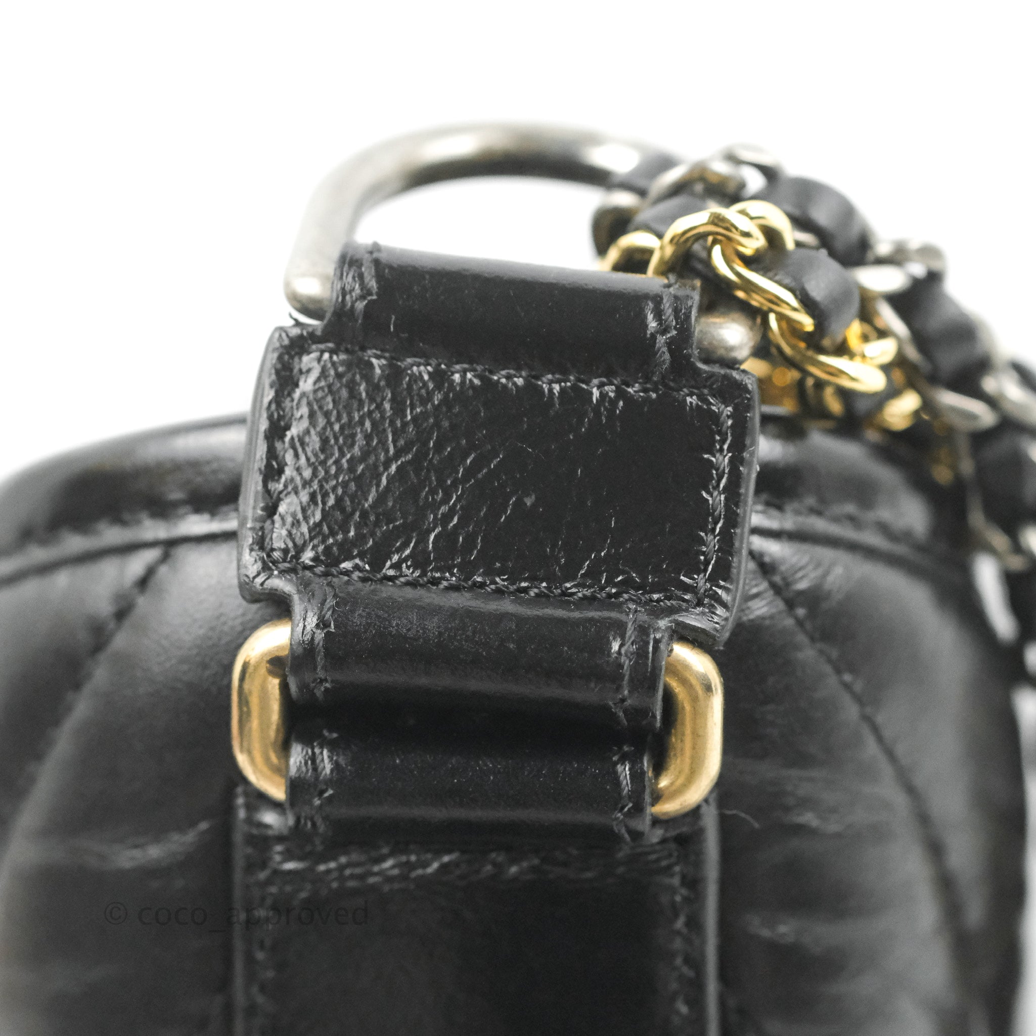 Chanel Small Gabrielle Hobo Bag in Black Calfskin with Chevron Pattern & Mixed Hardware - Perfect for Everyday Use, Work & Special Occasions
