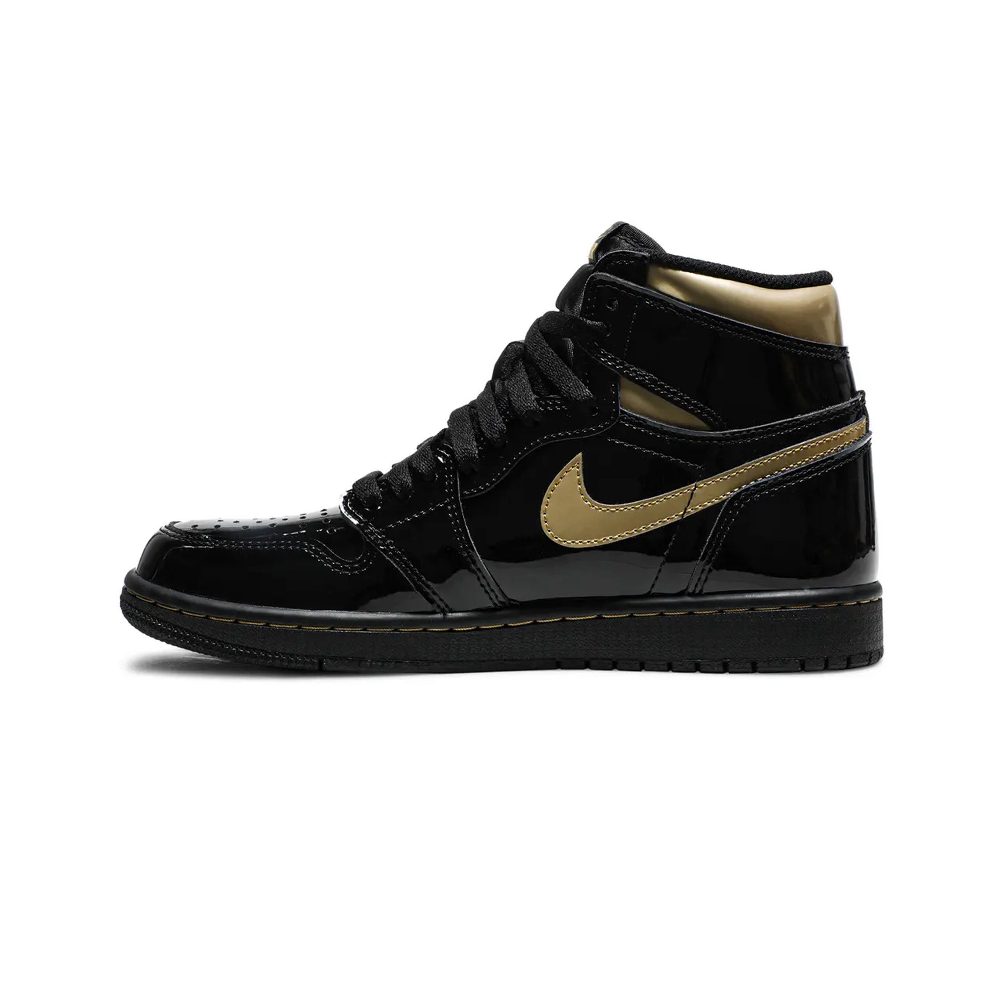 Air Jordan 1 High OG 'Black Metallic Gold' Retro Basketball Shoes - Men's Sneakers for Streetwear & Casual Fashion