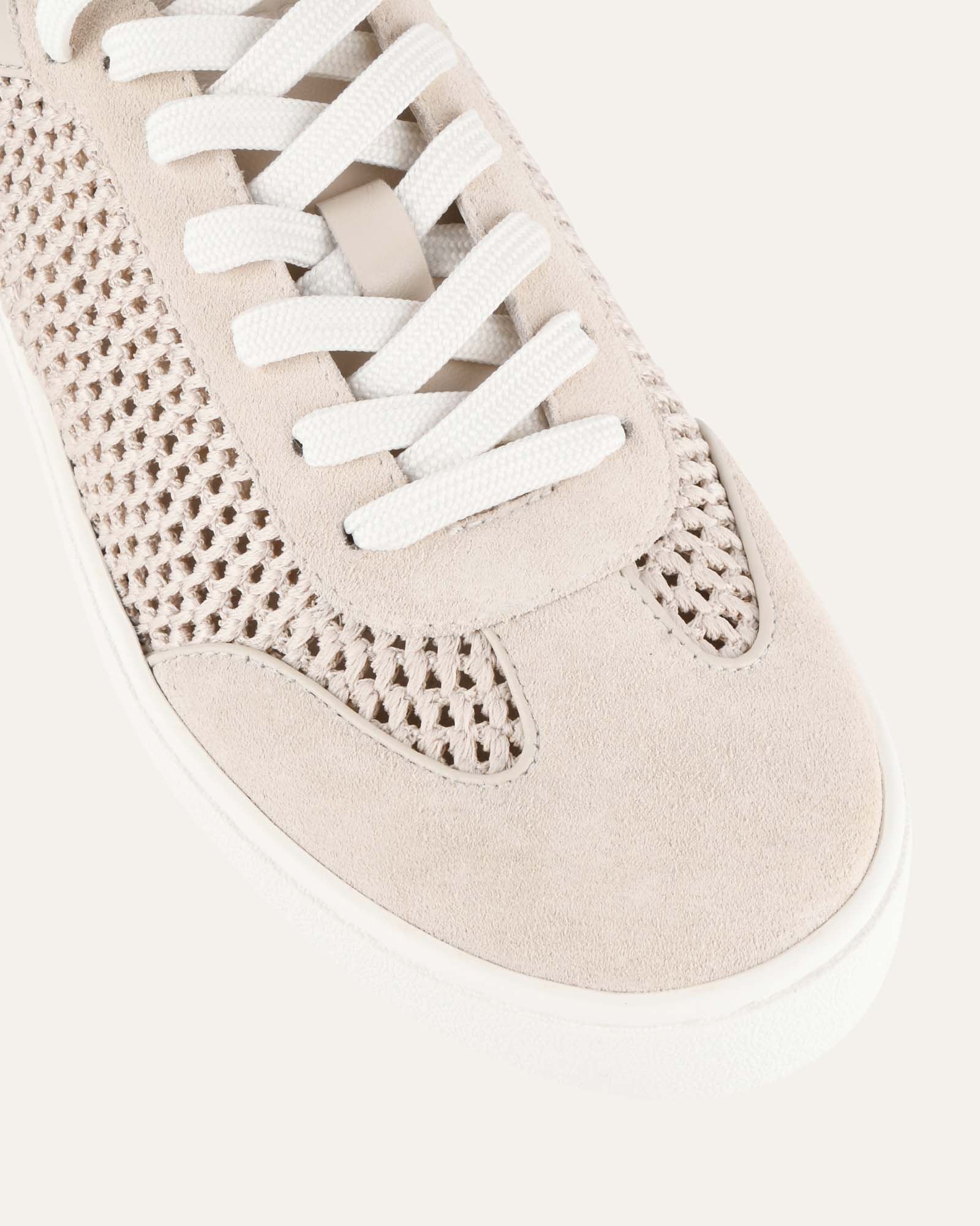 BRITT SNEAKERS BONE CROCHET - Women's Fashion Knit Sneakers for Casual Wear, Walking & Everyday Comfort