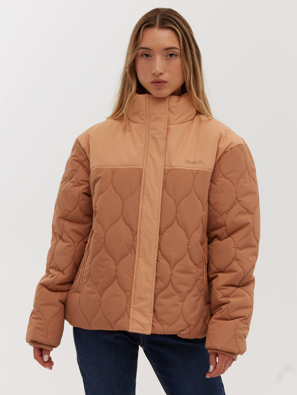 Jorgia Quilted Jacket for Women - Lightweight Puffer Coat with Stand Collar, Winter Warm Outerwear for Casual & Outdoor Activities