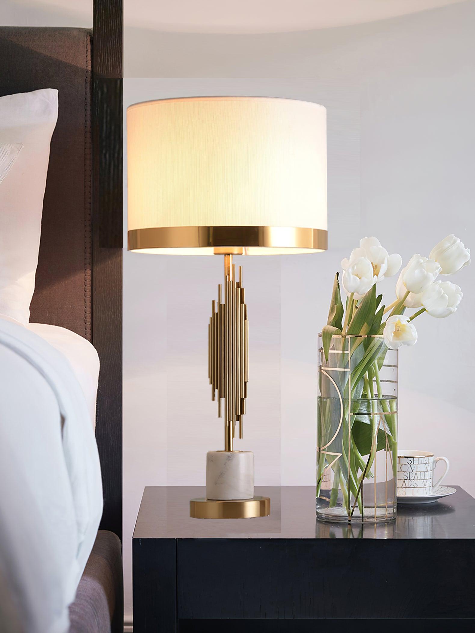 Myrano Modern Table Lamp - Stylish Bedside & Living Room Lighting for Home Decor | Energy Efficient LED Desk Lamp for Reading & Office Use
