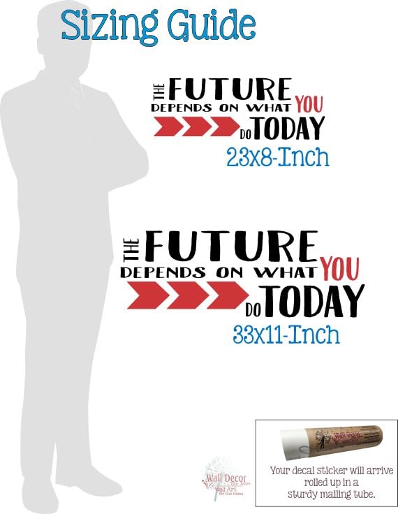 Motivational Wall Sticker Decal - Future Depends on You (33x11 Inch) for Home & Office