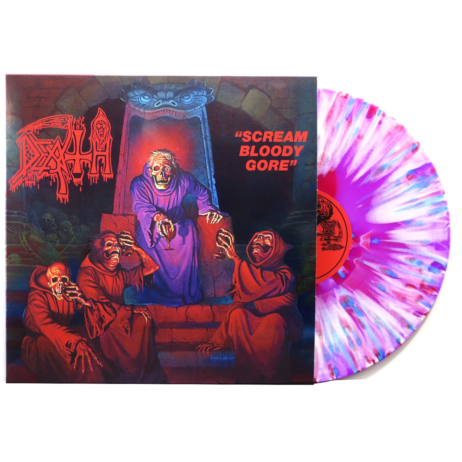 DEATH 'Scream Bloody Gore' Limited Edition Merge/Splatter Vinyl LP Record - Heavy Metal Music Collectible for Audiophiles & Home Decor