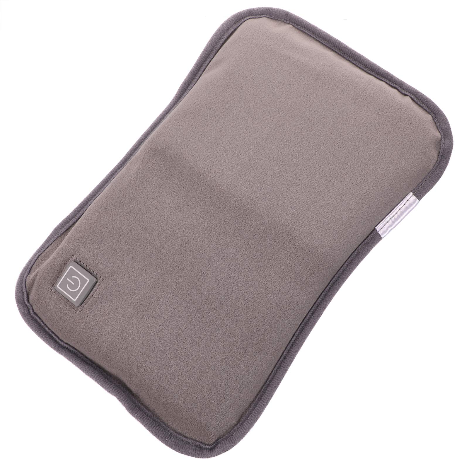 EXCEART USB Rechargeable Electric Hot Water Bottle with Soft Plush Cover - Grey | Perfect for Home, Office, and Travel Warmth