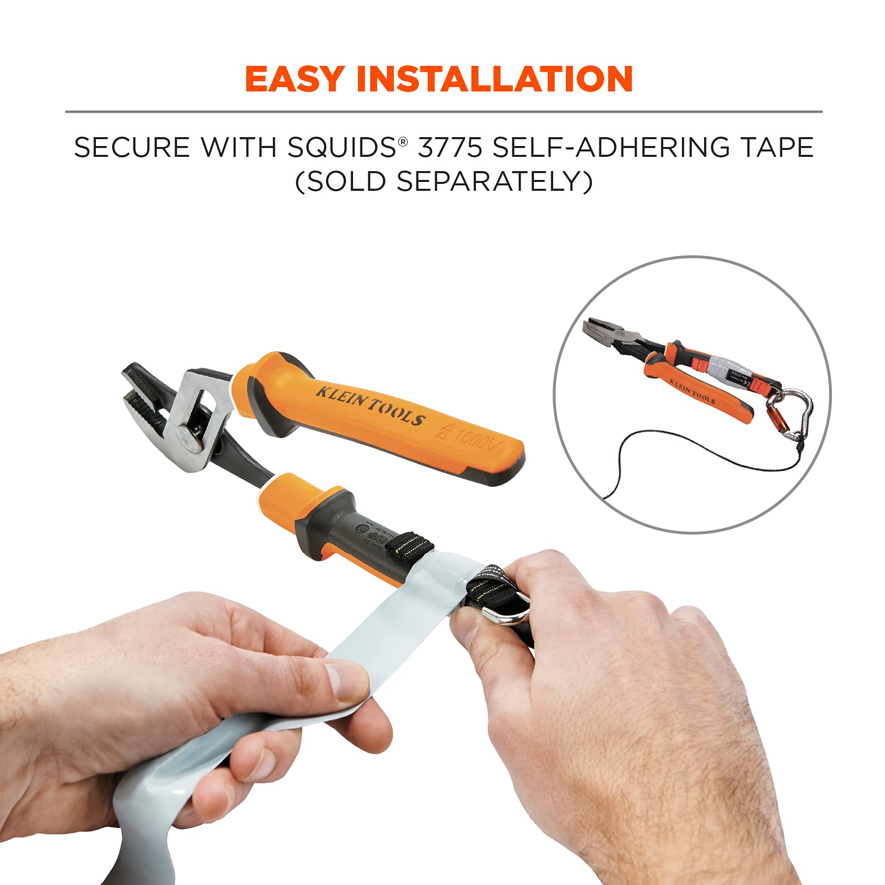 Ergodyne Squids 3700 Web Tool Tail Attachments - 5-Pack (2 lbs) - Multi-Size Black/Orange for Construction, Roofing & Utility Work