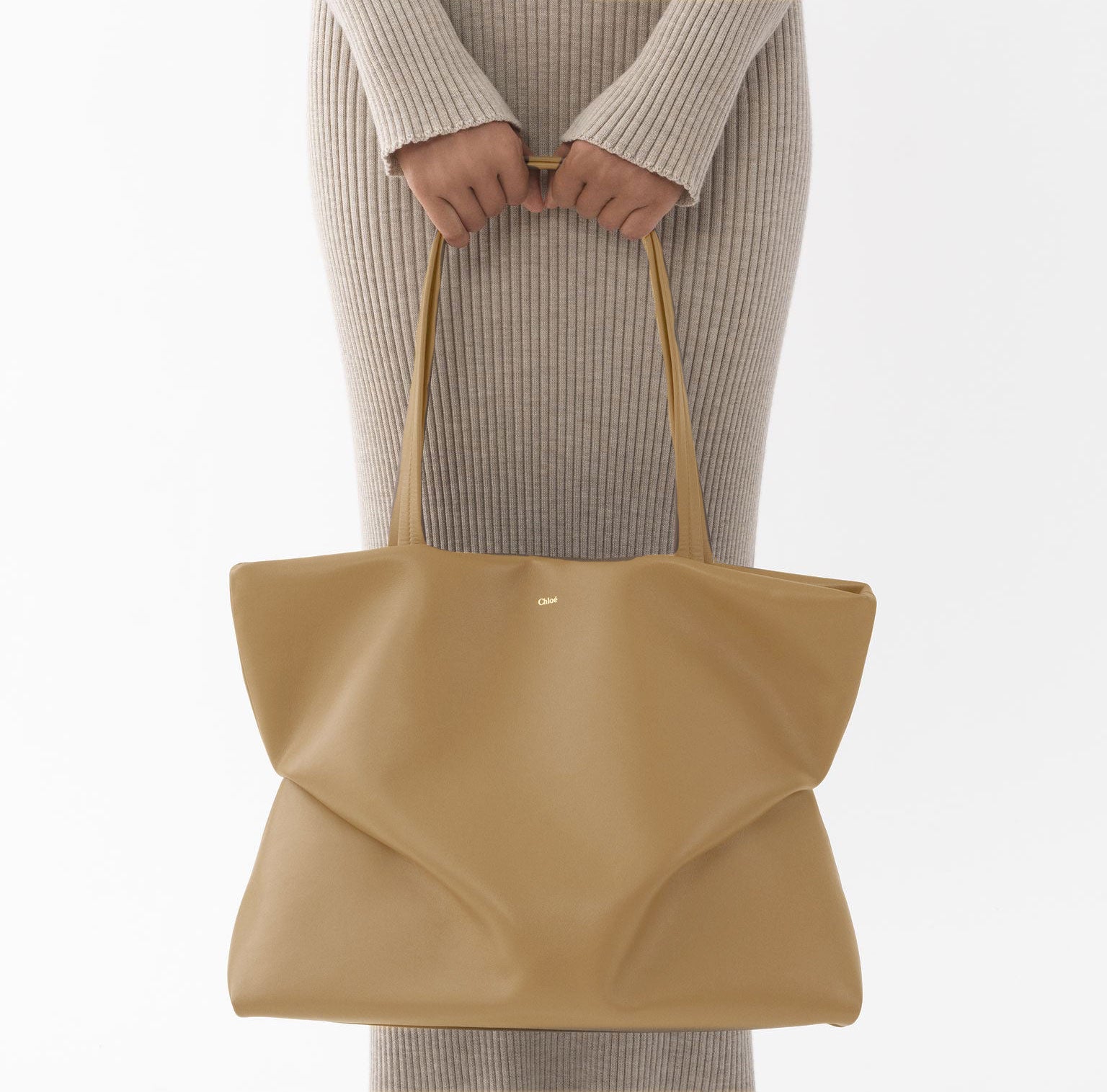 Judy East West Tote Bag - Soft Tan Leather Handbag for Women | Stylish Work Tote, Travel & Everyday Purse with Spacious Compartments