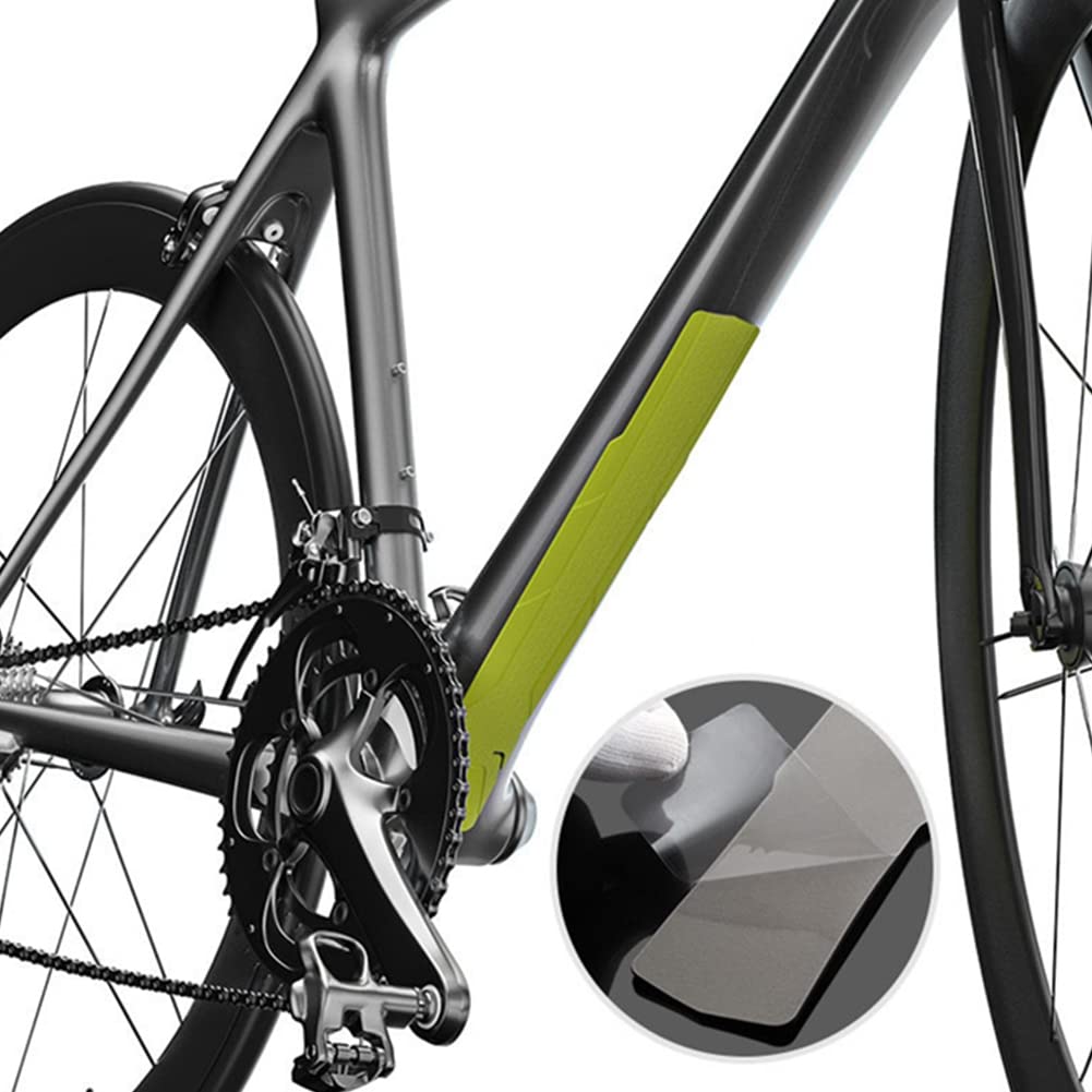 SEADEAR Bike Frame Guard Tape - Anti-Scratch Protective Stickers for Mountain Bikes, Road Bikes & BMX | Durable Down Tube Protector | Yellow Decals for Cycling, Commuting & Off-Road Adventures