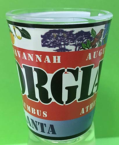 Georgia State Flag 2 Oz Shot Glass - Perfect for Tailgating, Parties & Collectors