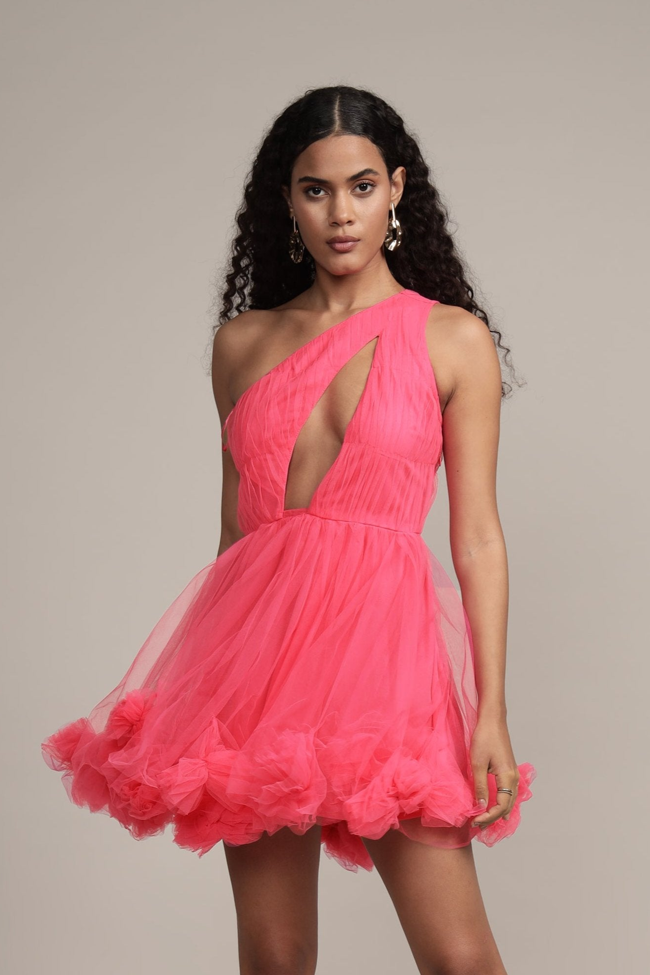 Aurelia Women's Pink Pom Pom Mini Dress - Flirty Party Outfit for Night Out, Date Night & Summer Events