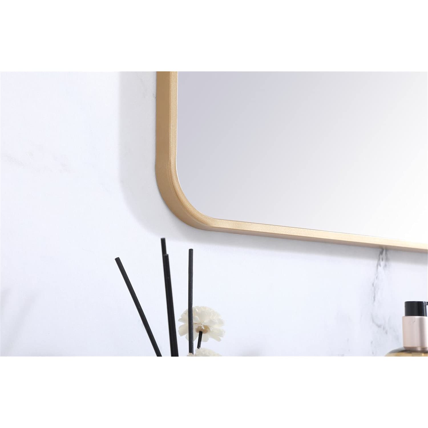 Brass Rectangular Mirror 30x48 - Elegant Decor for Living Room & Bedroom