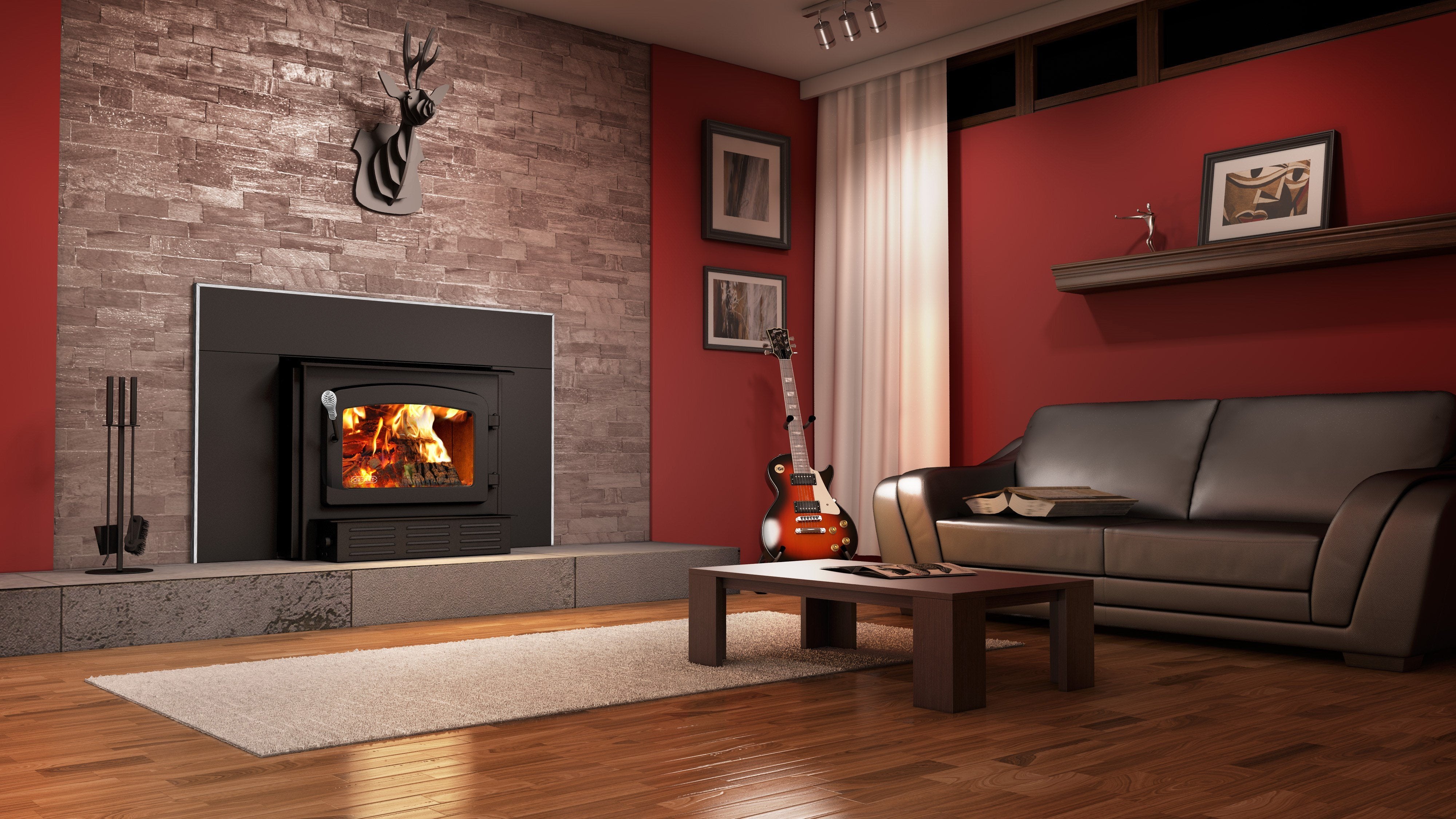 Drolet Escape 1800 I High Efficiency Wood Burning Fireplace Insert with Blower - Perfect for Home Heating & Cozy Winter Nights