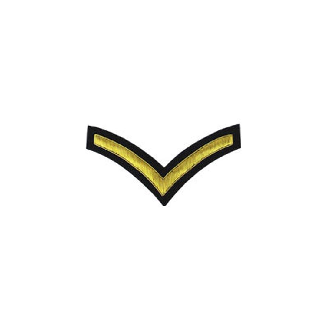 1 Stripe Chevron Badge Gold Bullion on Black - Premium Military Patch for Uniforms, Jackets & Caps - Perfect for Law Enforcement, Veterans & Collectors