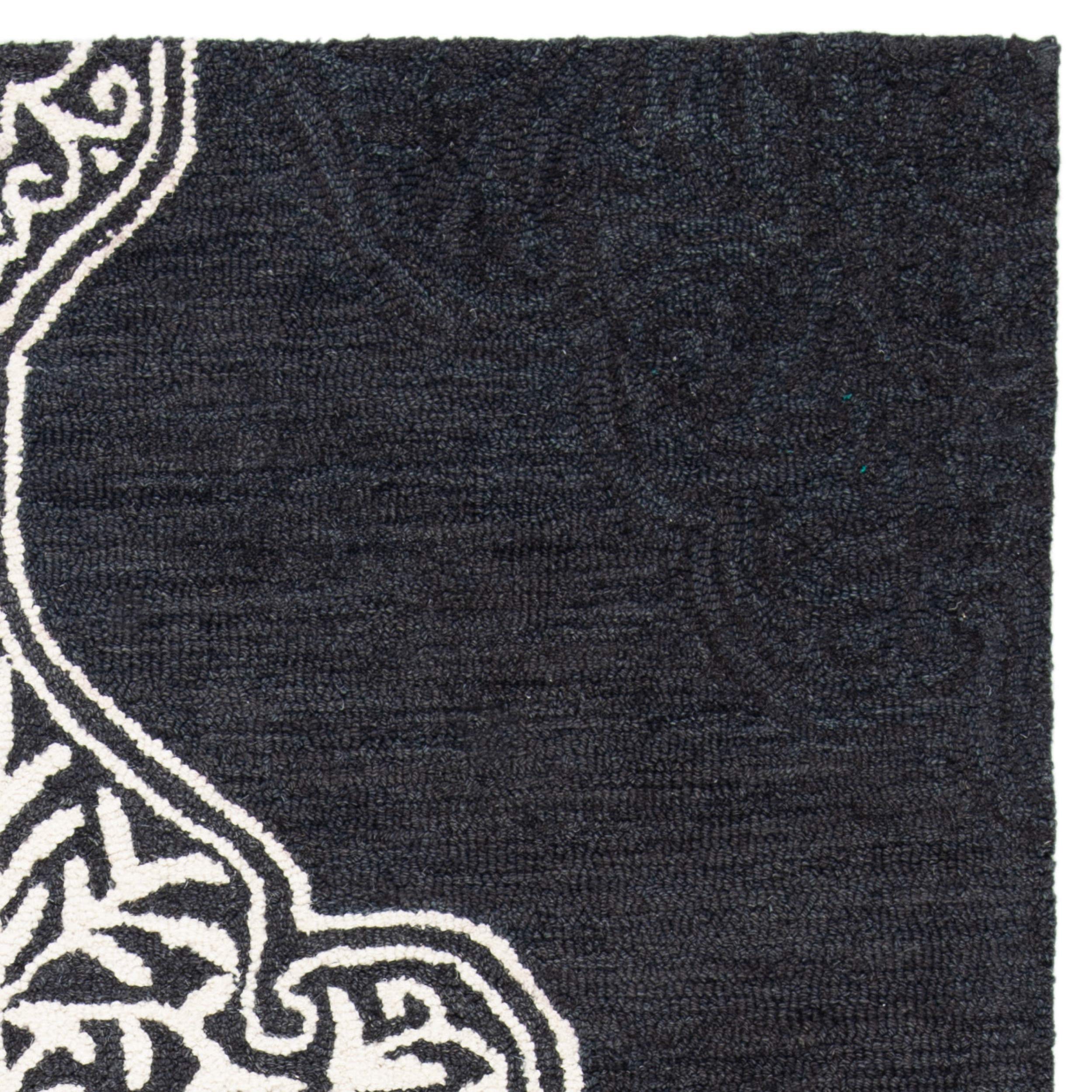 SAFAVIEH Micro-Loop Collection Handmade Wool Area Rug - 8' x 10' Charcoal Medallion Design, Non-Shedding & Durable for High Traffic Areas - Perfect for Living Room, Bedroom, Office & Entryway Decor (MLP620H)