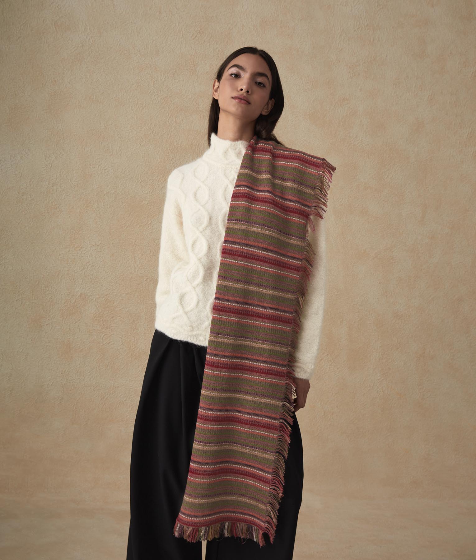 Soft & Warm Long Village Baby Alpaca Wool Scarf for Women & Men - Cozy Winter Accessory for Outdoor Activities & Travel