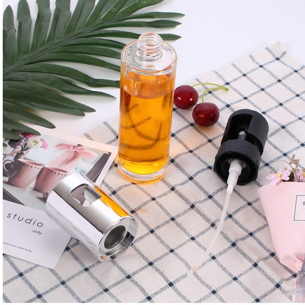 Prostuff.in® 100ml Transparent Glass Oil Spray Bottle - Dosa Oil Sprayer, Vinegar Dispenser, Cooking & Salad Dressing Bottle for Kitchen, BBQ, Baking - Leak-Proof ABS Cap (Perfect for Home Cooking & Restaurant Use)