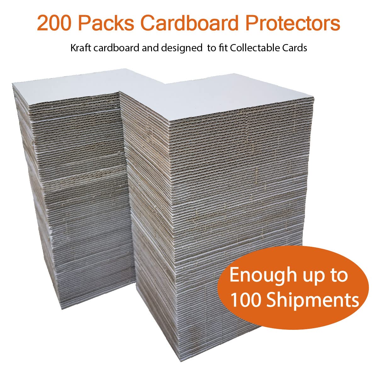 200 Packs 3.5x4.5 Inch White Corrugated Cardboard Sheets - Premium Bulk Cardboard Inserts for Sports Cards, Trading Cards, Mail Stiffeners & Dividers - Perfect for Card Protectors, Folders & Secure Shipping