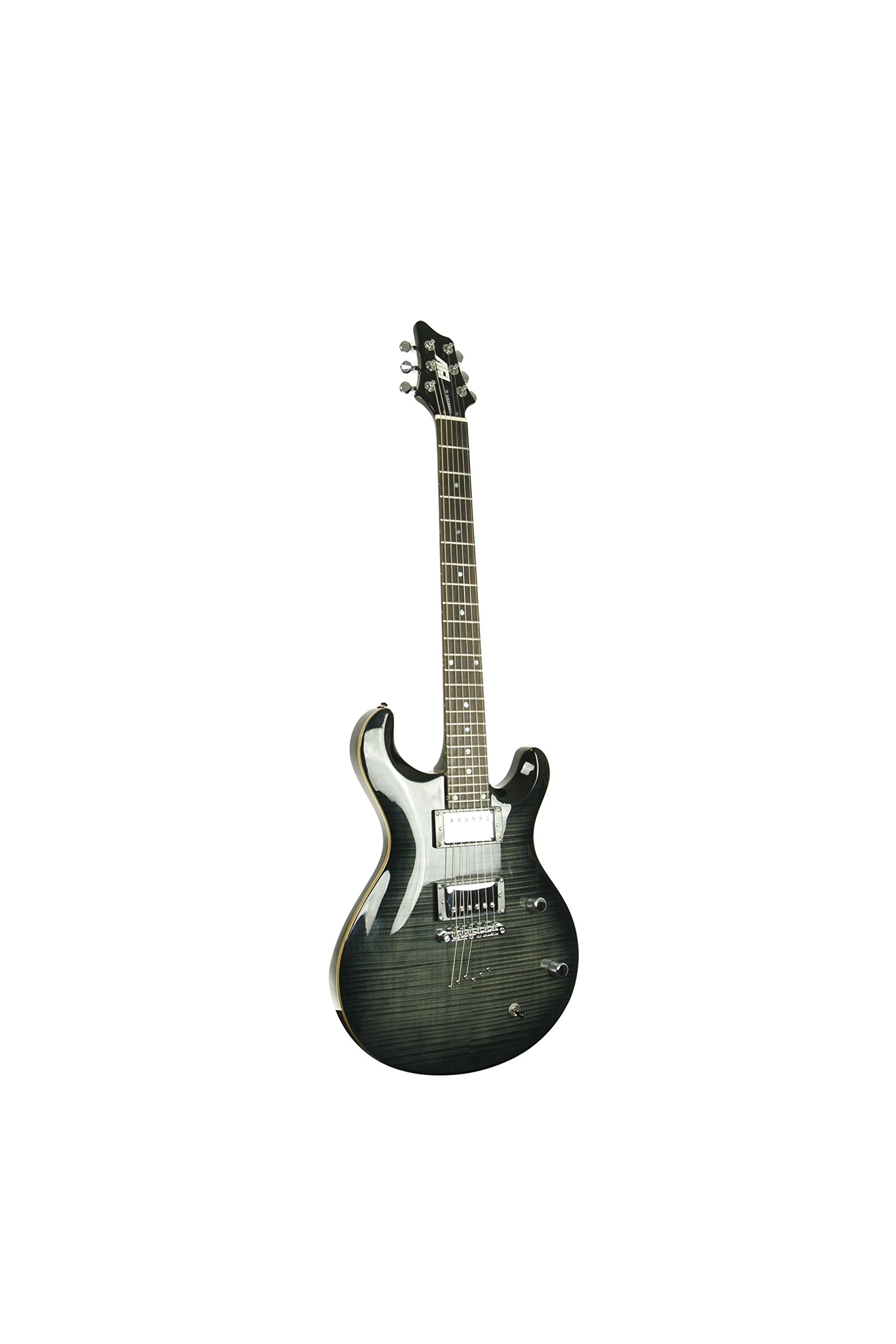 IYV 6-String IP-350 TBK PRS Solid-Body Electric Guitar in Transparent Black - Perfect for Rock, Blues & Stage Performances